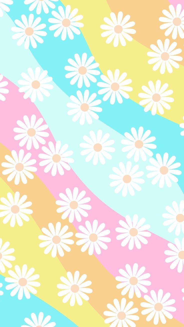 740x1310 bright pastel daisy design, Phone