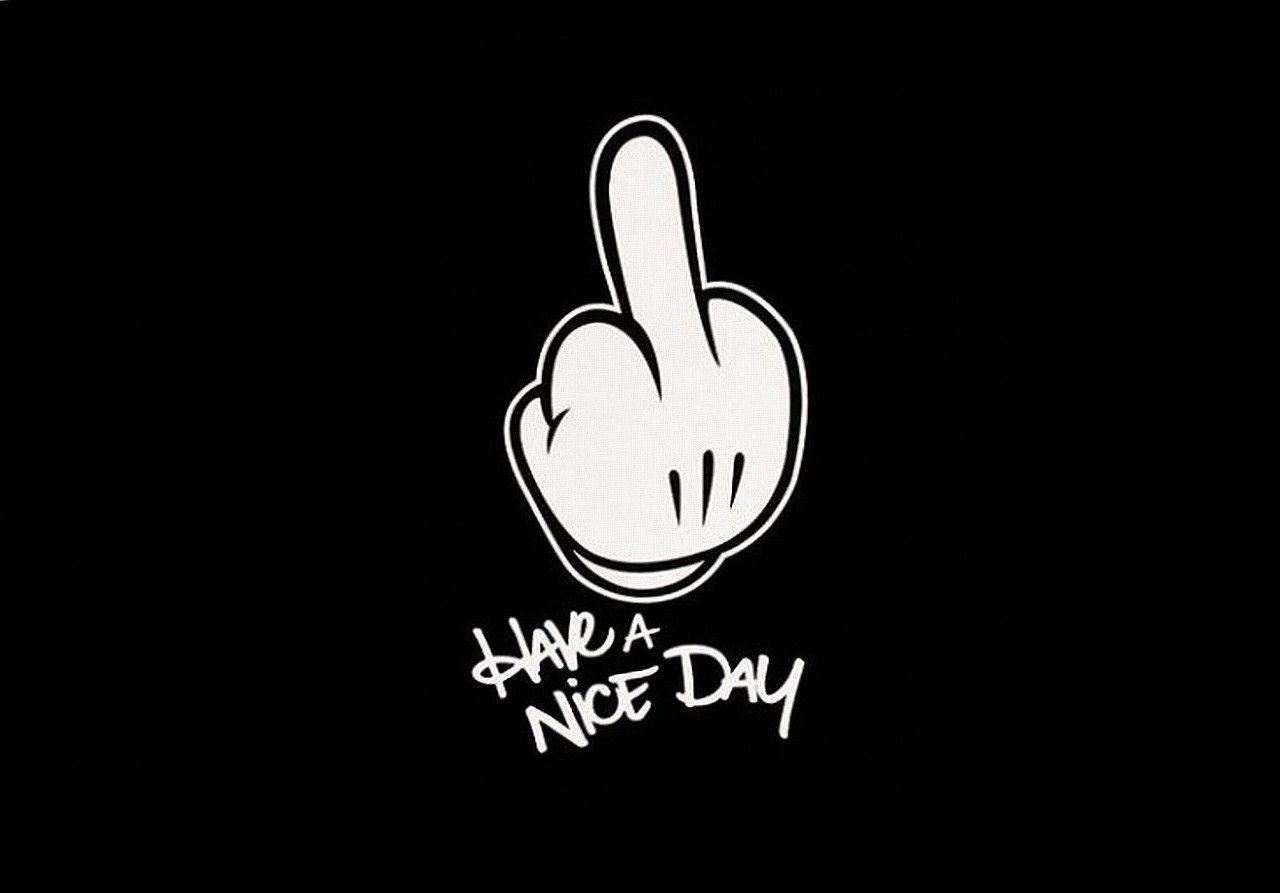 1280x900 Download HD wallpaper of Funny Middle Finger Black Background. Free, Desktop