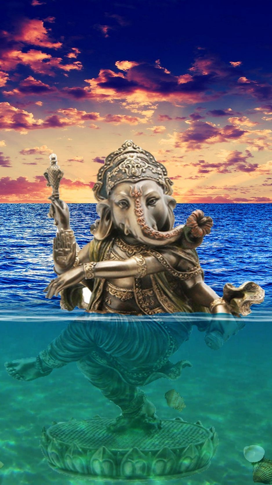 940x1670 Download Wallpaper  Ganesha, Ocean, Photohop, Horizon, Sky Iphone 8 7 6s 6 For Parallax HD Background, Phone