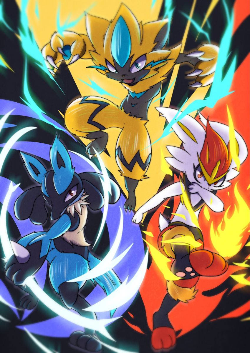 850x1200 Download Zeraora Lucario Cinderace Wallpaper, Phone