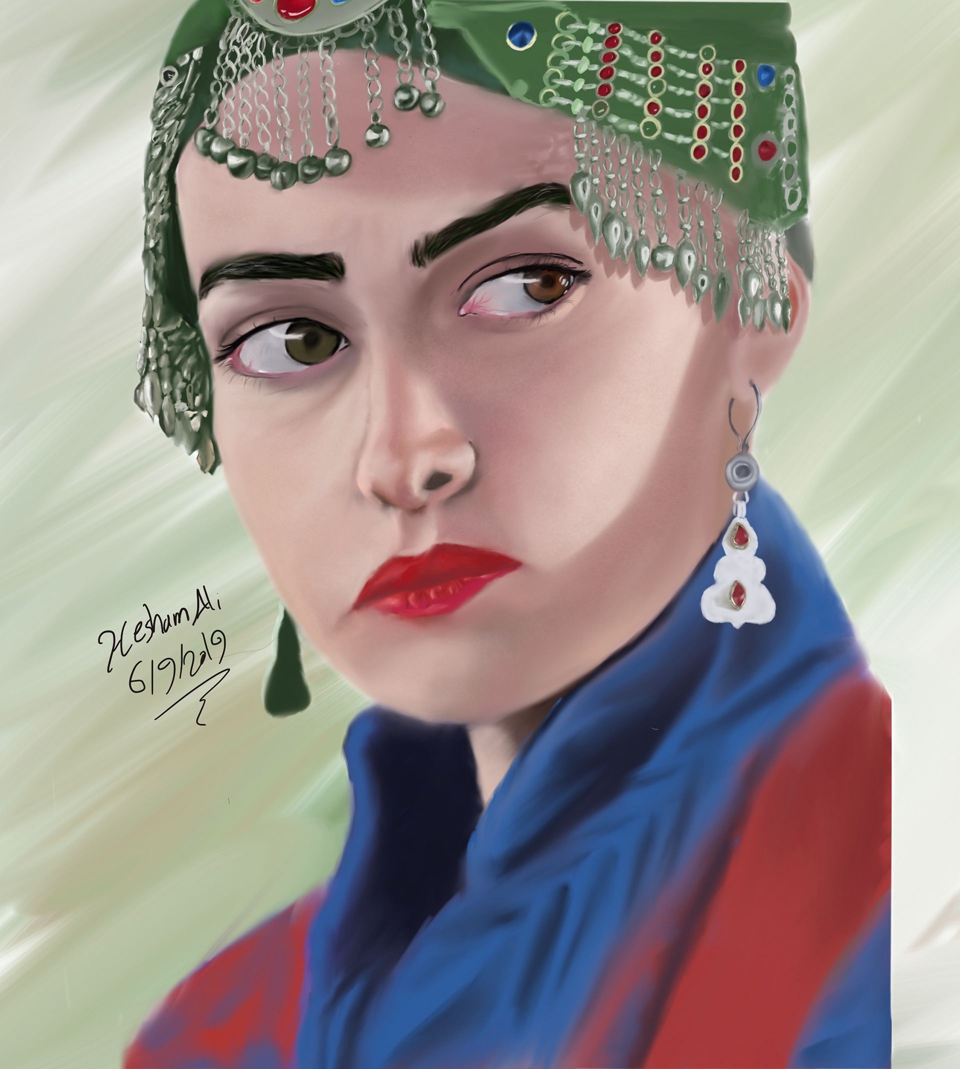 1920x2140 Halime Sultan painting, Phone