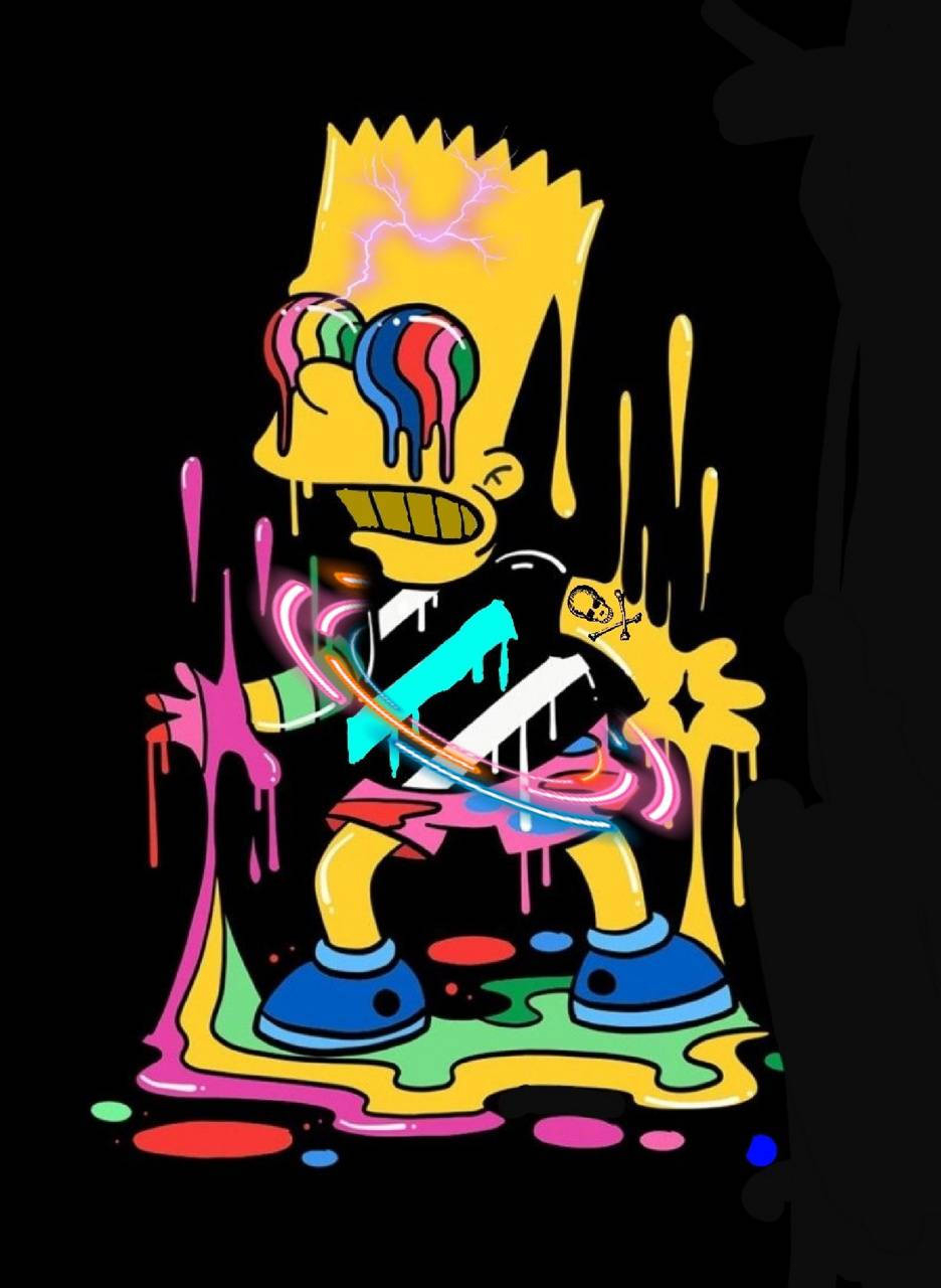 940x1280 Download Melting Bart Simpson Cool Drip Wallpaper, Phone