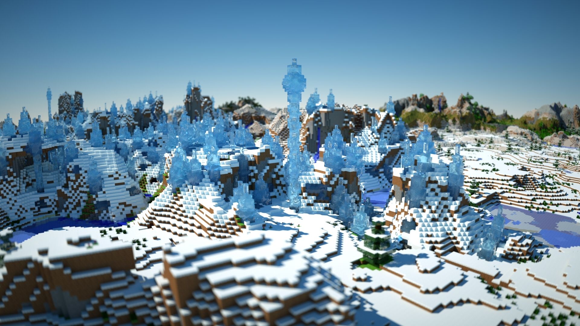 1920x1080 Ice spikes Minecraft 1.7.2 rendered in Octane. Minecraft Minecraft, All minecraft, Desktop