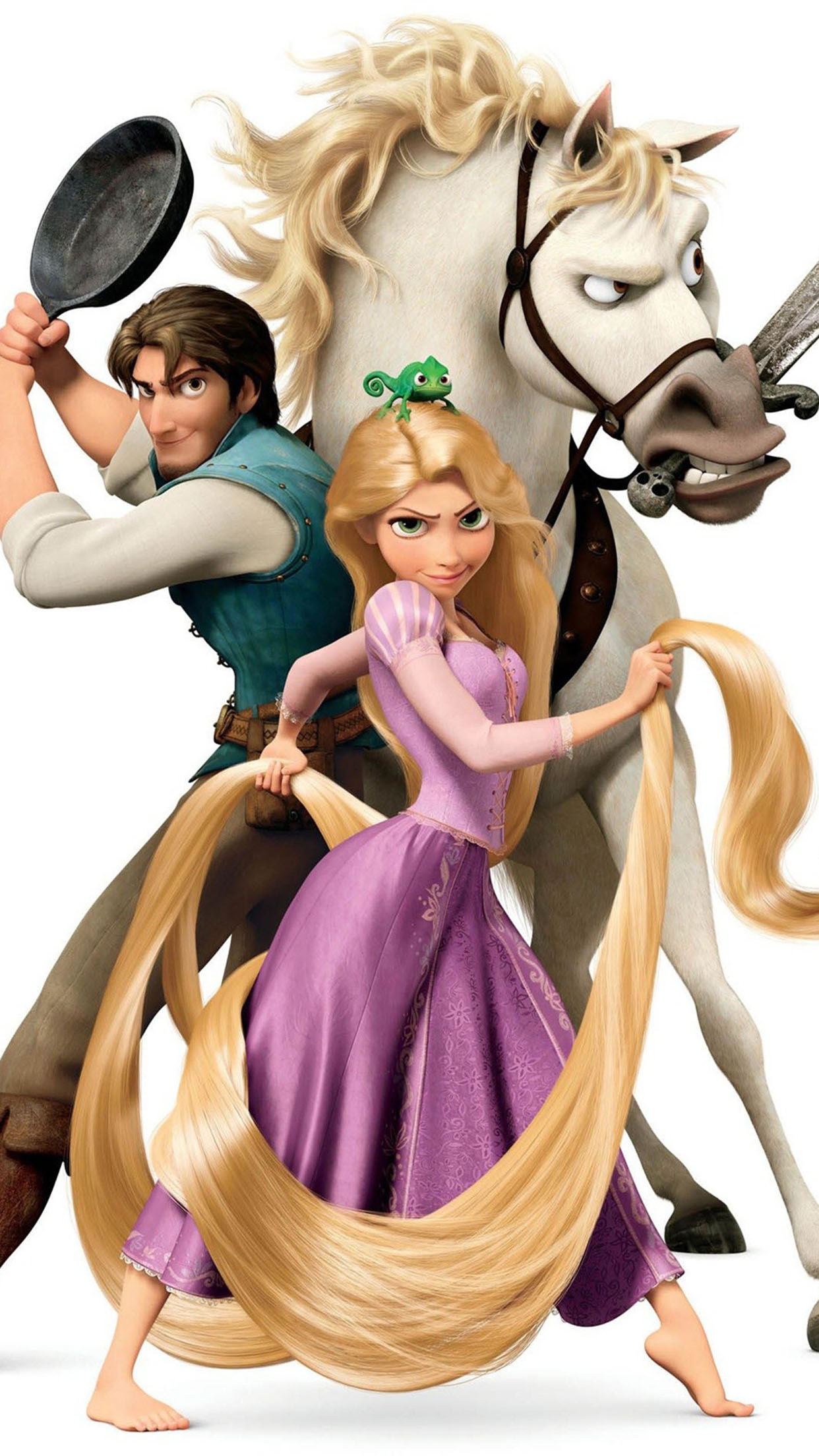 1250x2210 Tangled: Rapunzel, Flynn and Maximus Wallpaper for iPhone Pro Max, X, 6, Phone