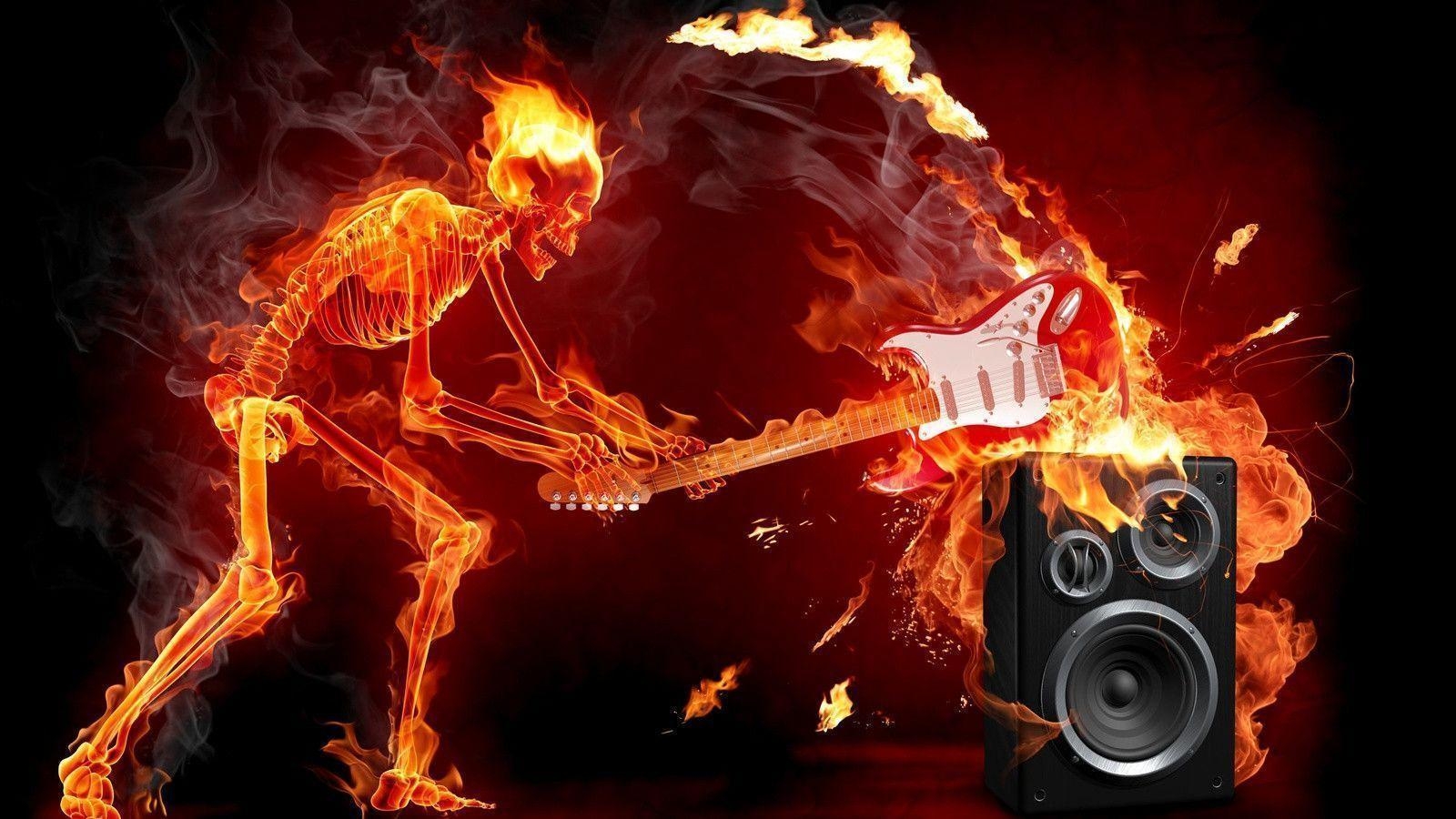 1600x900 Cool Flaming Skull Wallpaper, Desktop