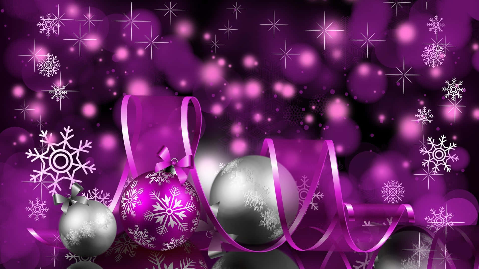 1920x1080 Download Christmas Wallpaper Purple And Silver Wallpaper, Desktop