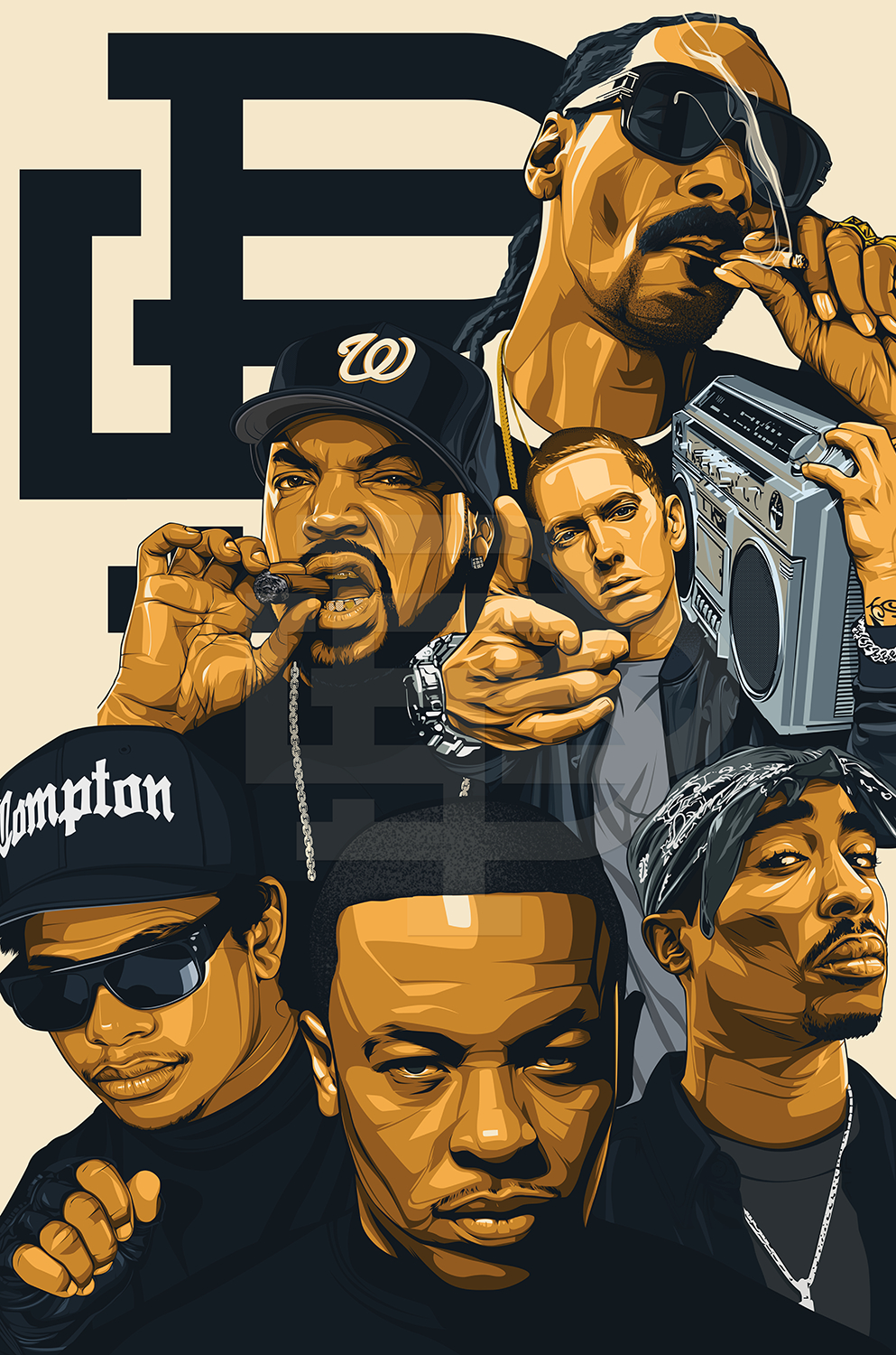 1000x1500 Hip Hop Legends Cartoon Basketball Wallpaper, Phone