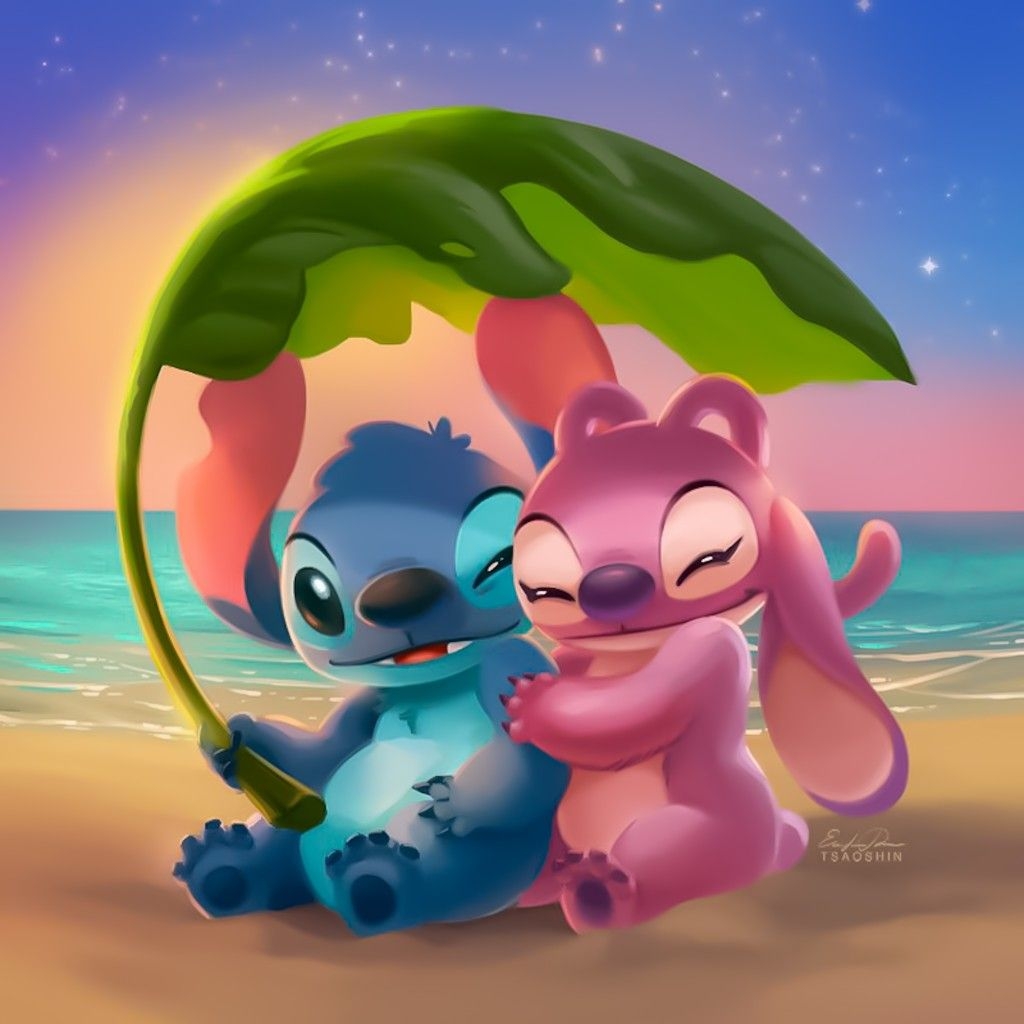 1030x1030 Stitch and Angel Couple Wallpaper Free Stitch and Angel Couple Background, Phone