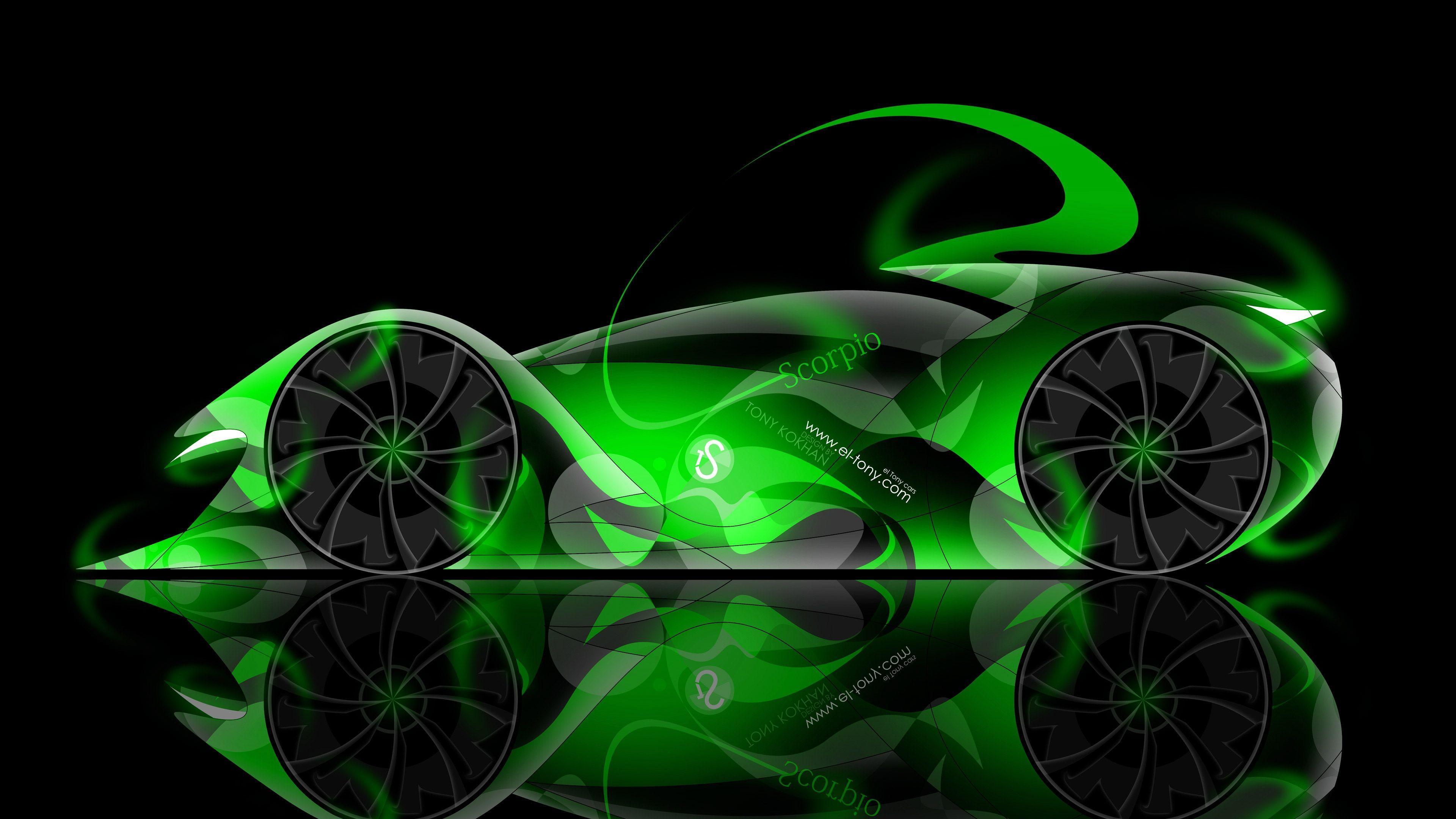 3840x2160 Tony Style Scorpio Abstract Neon Car 2015 Wallpaper el Tony Cars, Desktop