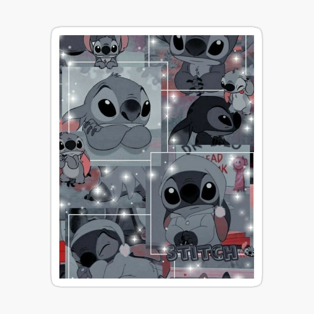 1000x1000 Stitch Collage Christmas Poster, Phone