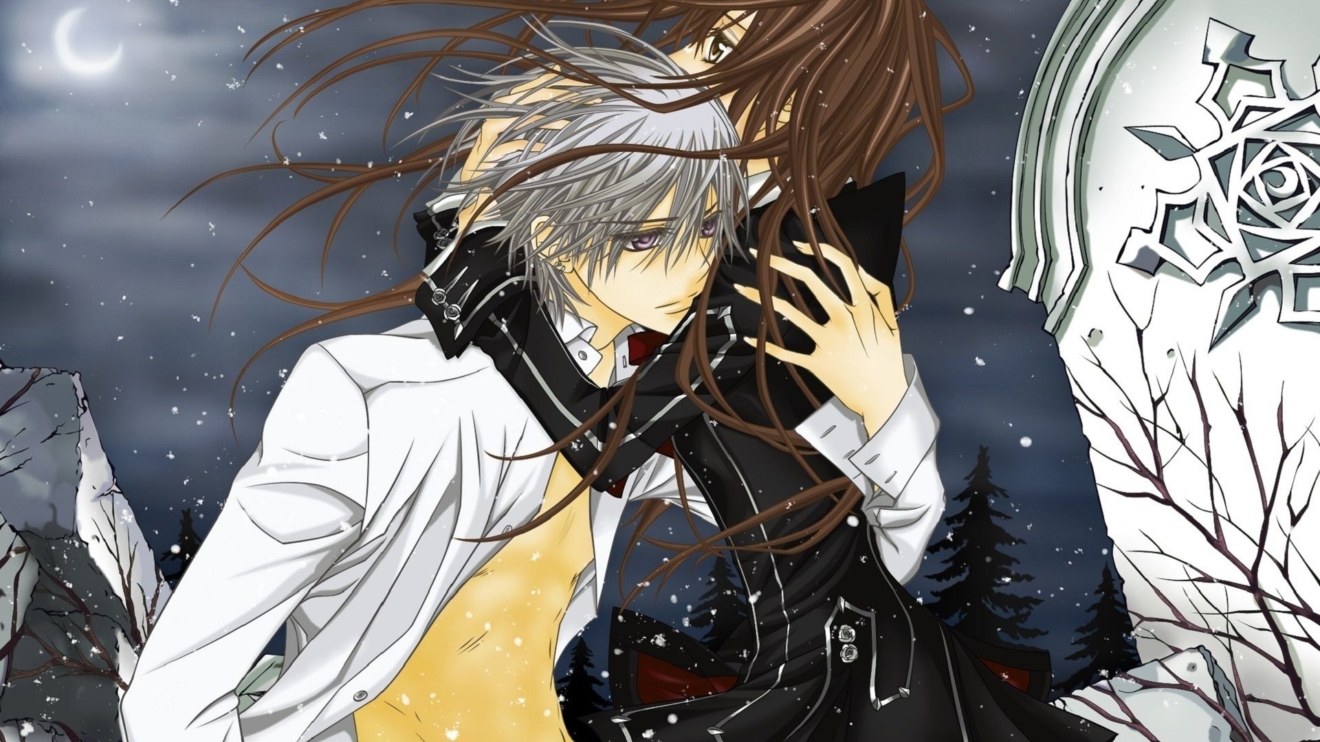 1920x1080 Yuuki Cross, Zero Kiryu, Vampire Knight, Snow, Vampire, Desktop