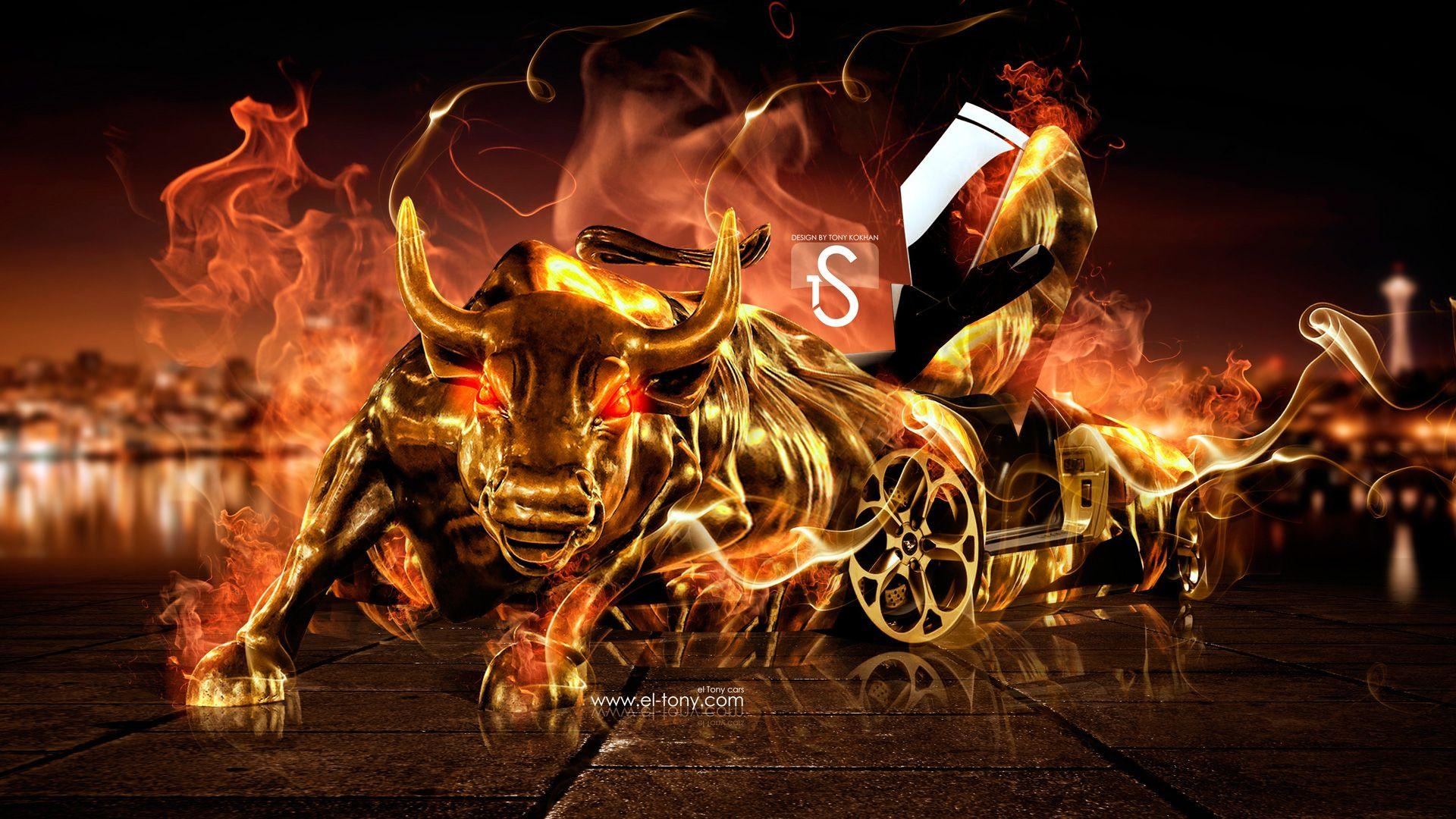 1920x1080 Fire Bull Wallpaper HD Best Of Abstract Bull Art, Desktop