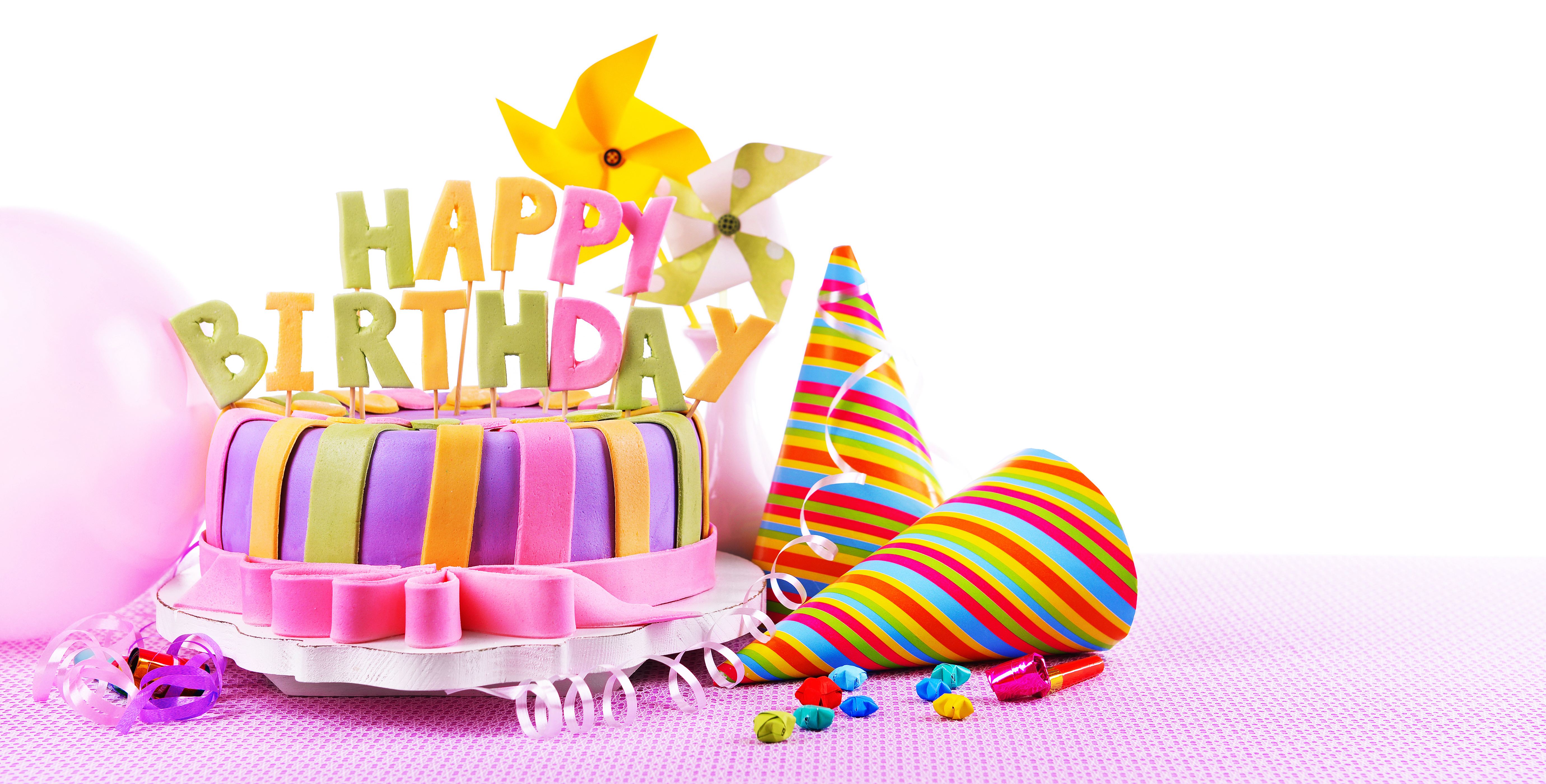 5520x2800 Free download Happy birthday cake with balloons 4k wallpaper HD Wallpaper [] for your Desktop, Mobile & Tablet. Explore Happy Birthday Wallpaper Free. Happy Birthday Wallpaper, Wallpaper Happy Birthday, Desktop