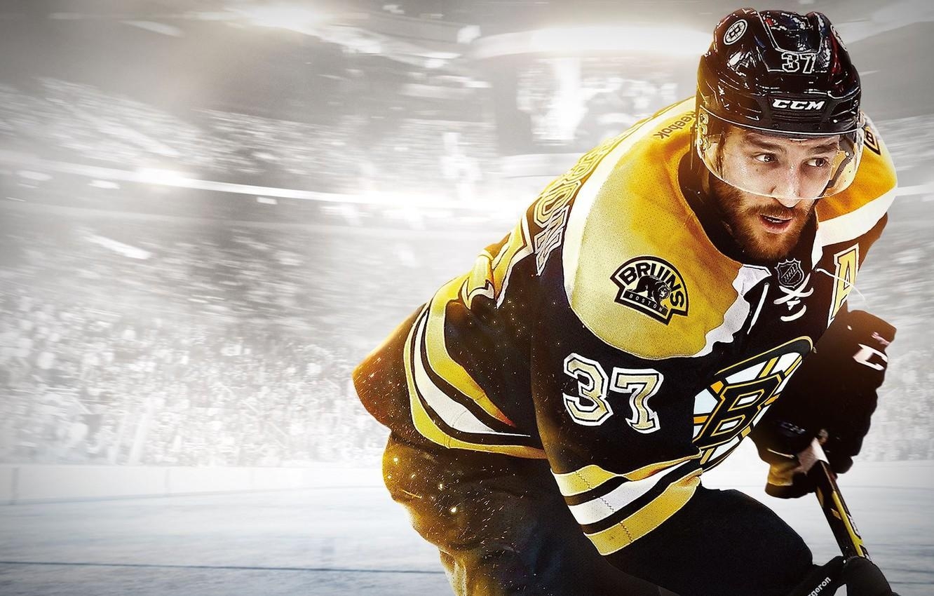 1340x850 Wallpaper gloves, helmet, stick, hockey, player, EA Sports, Bruins, Desktop