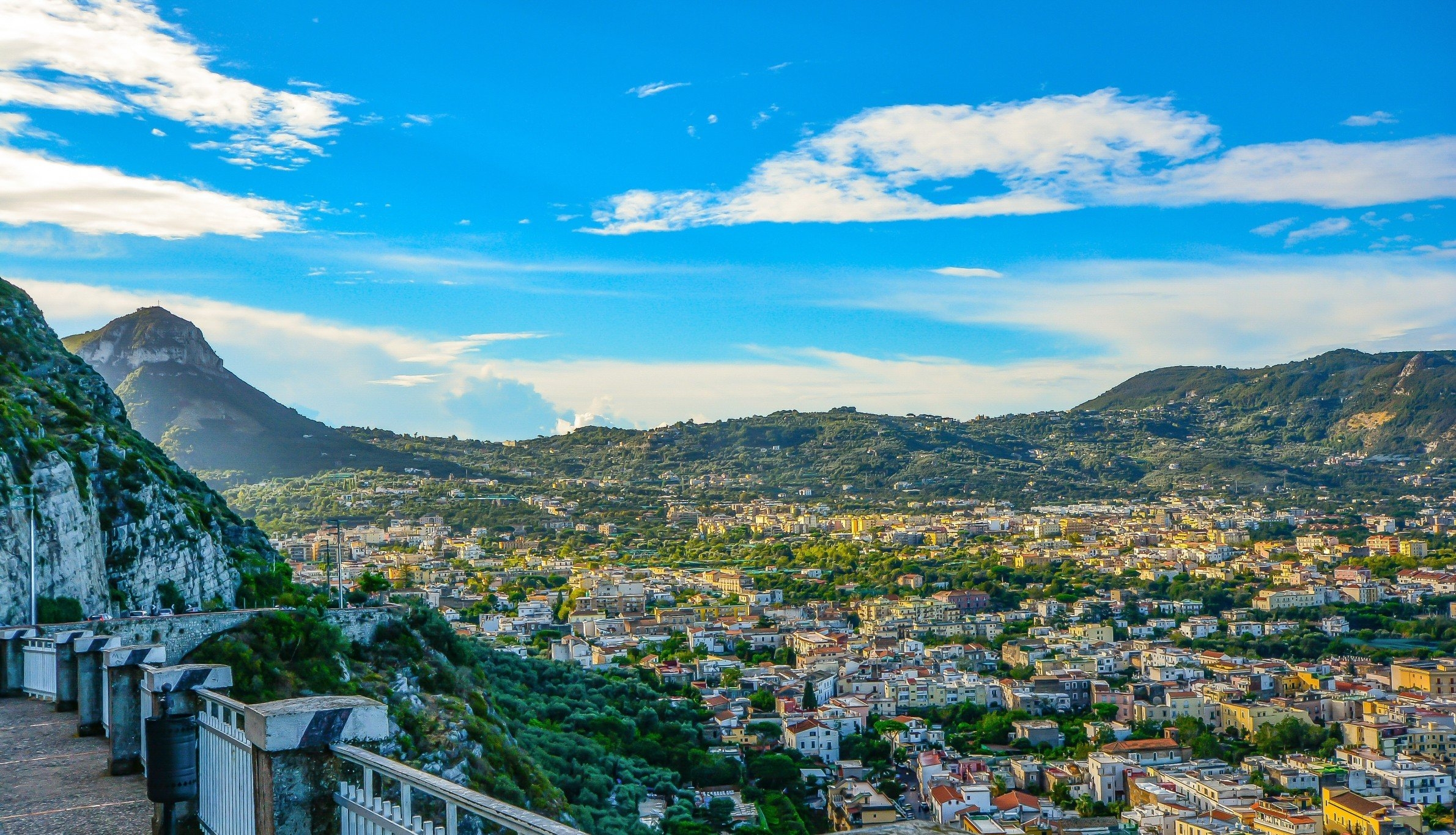 2390x1370 Download  Italy, Amalfi, Landscape, Buildings, Cityscape, Desktop