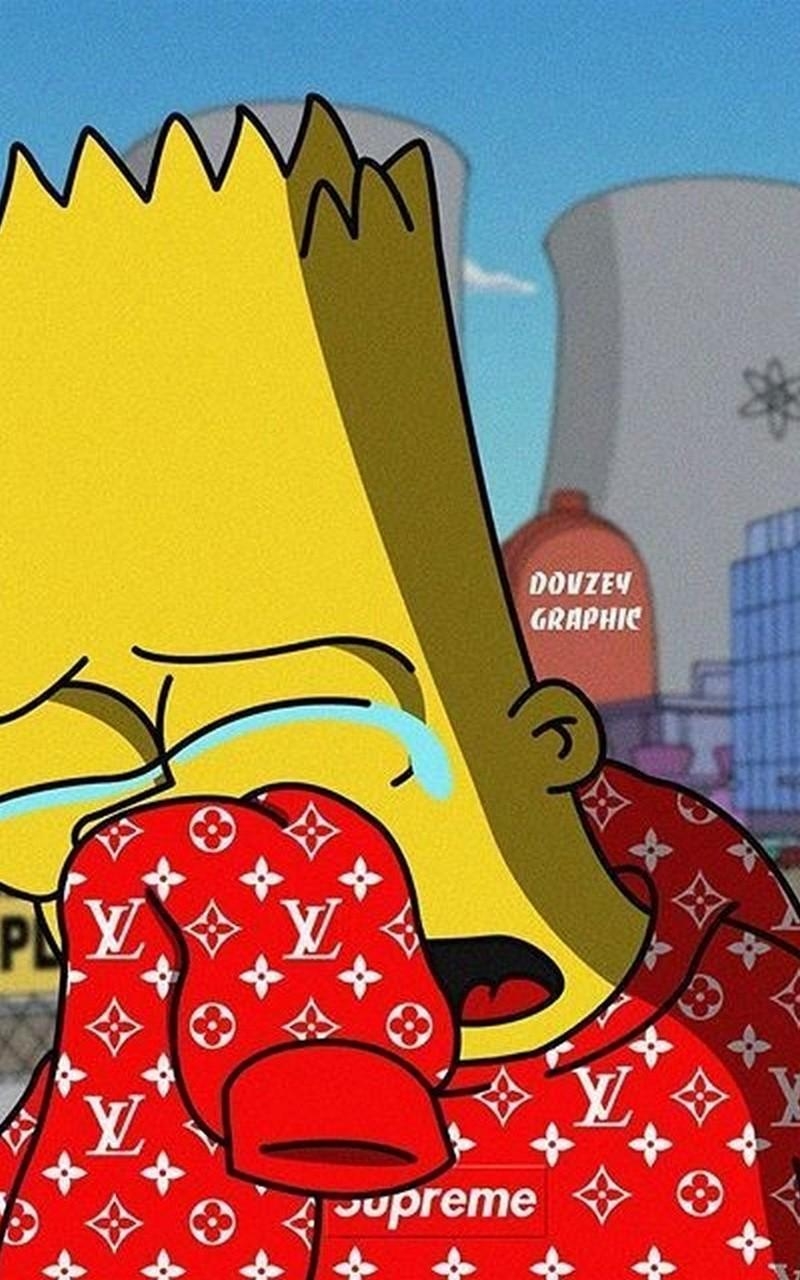 800x1280 Supreme X Bart Simpson Wallpaper HD for Android, Phone