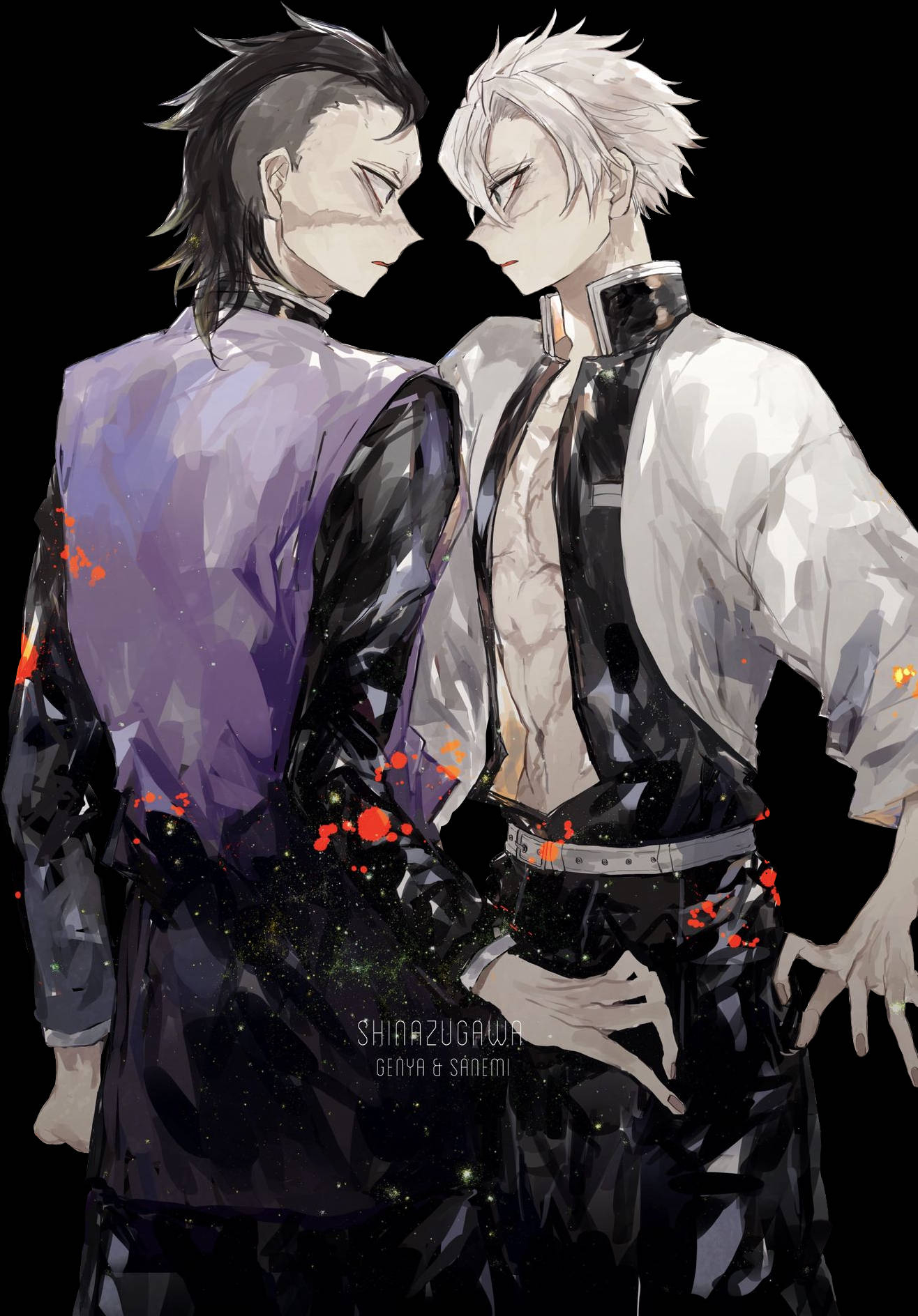 1320x1890 Download Genya And Sanemi Face Off Wallpaper, Phone