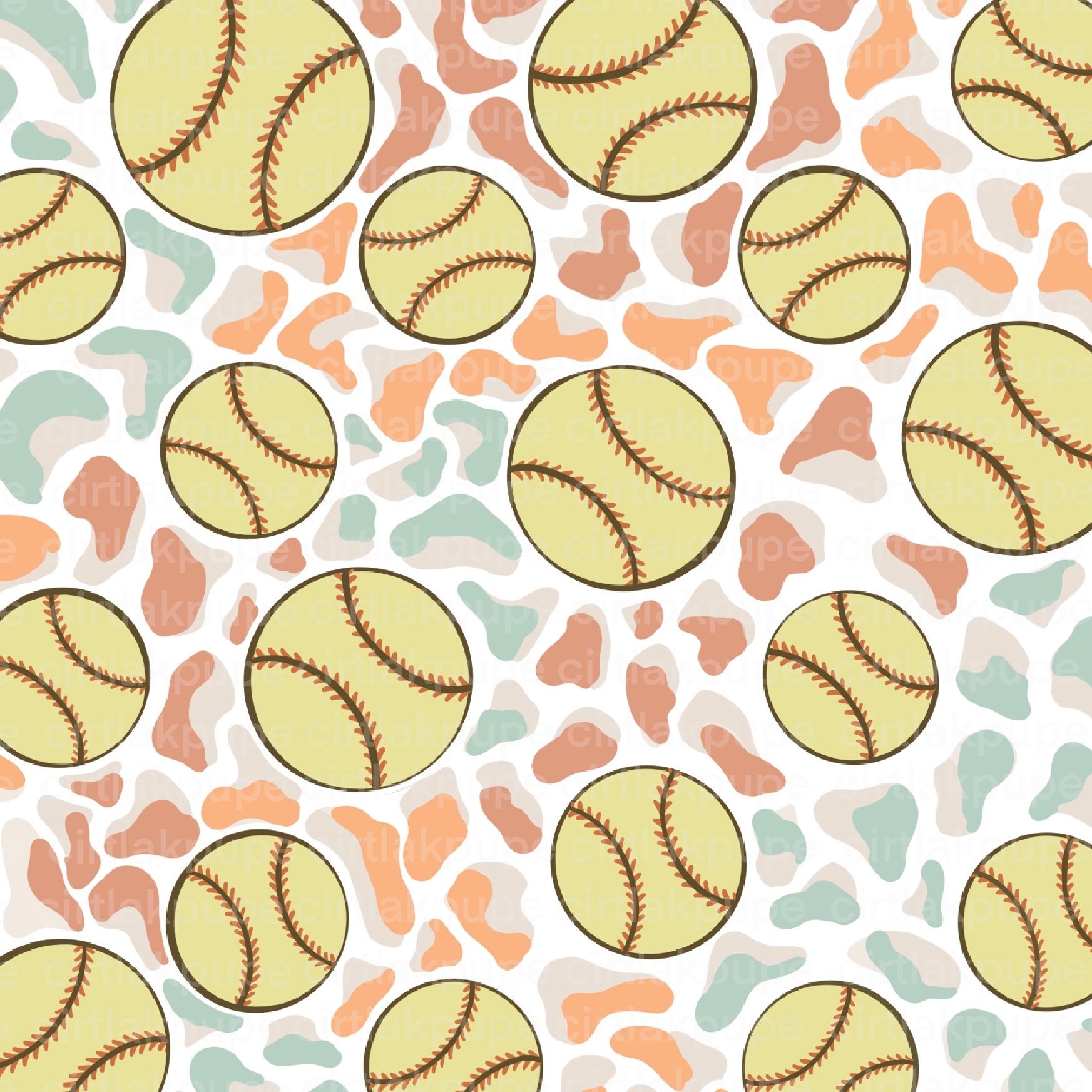 1750x1750 Retro Softball Pattern Seamless Repeat Seamless Softball, Phone