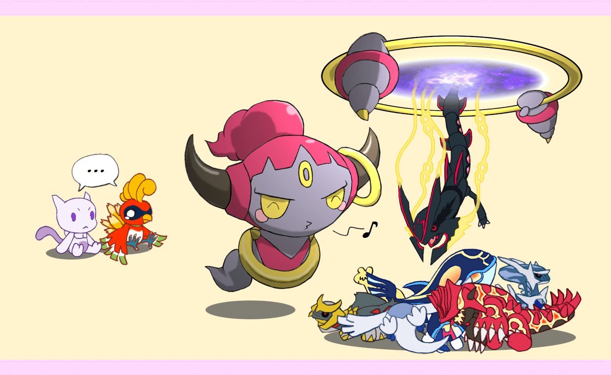 1240x760 Hoopa spawning some Legendaries. Pokémon, Desktop