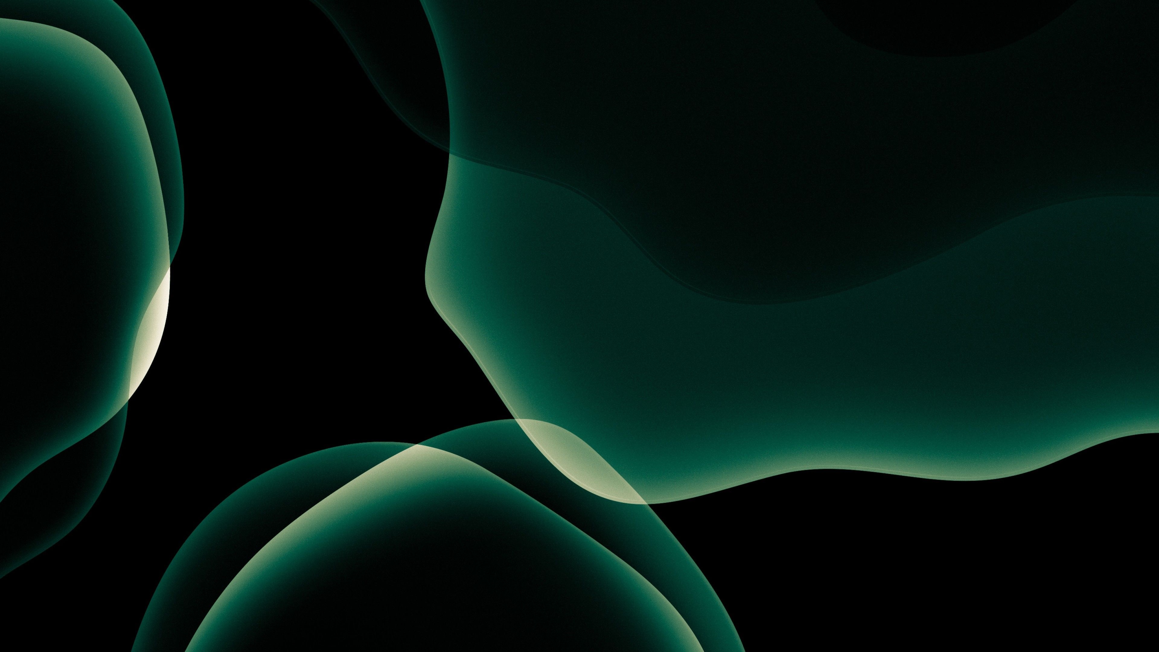 3840x2160 IOS 13 4K Wallpaper, Stock, IPadOS, Dark Green, Black Background, AMOLED, IPad, HD, Black Dark, Desktop