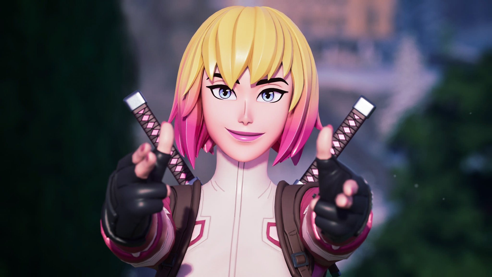 2050x1160 Gwenpool Fortnite wallpaper, Desktop