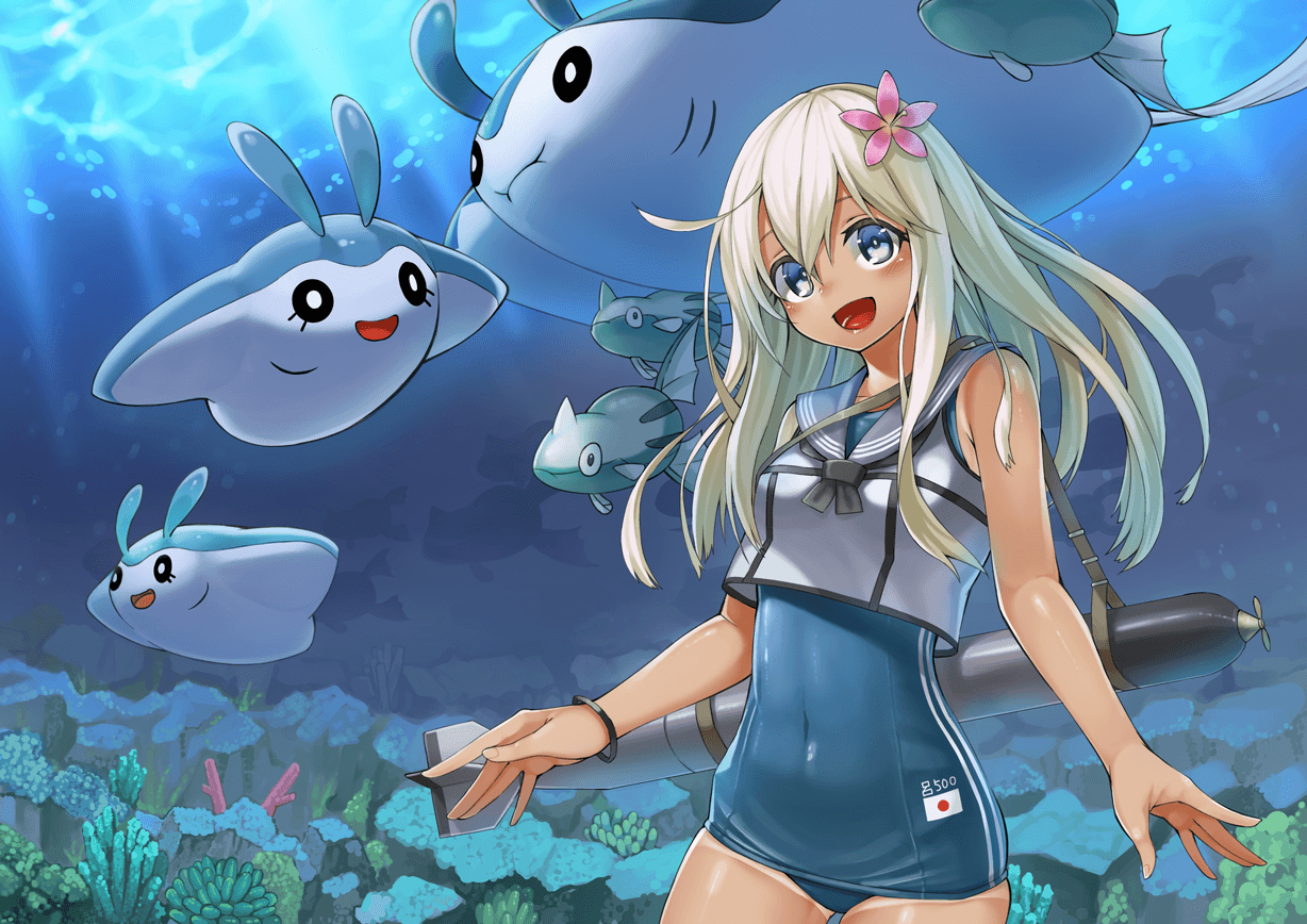 1230x870 Mantine, Mantyke, Remoraid, And Ro 500 Kantai Collection, Desktop