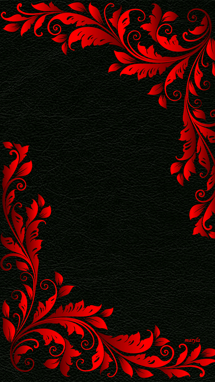 720x1280 Download  «red black floral abstract» Cell Phone Wallpaper, Phone