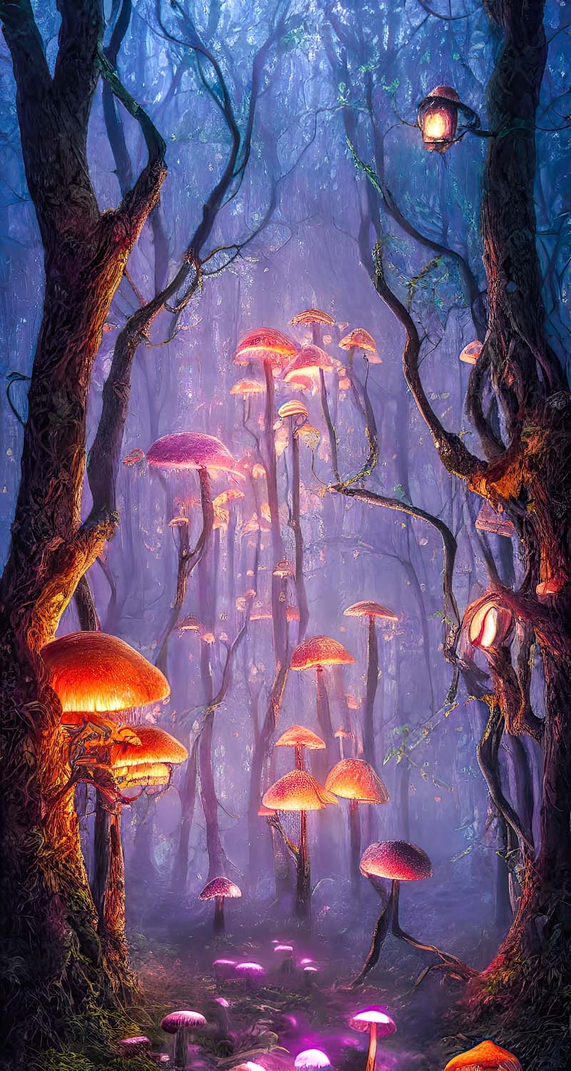 800x1500 Magical Mushroom Forest iPhone Wallpaper HD, Phone