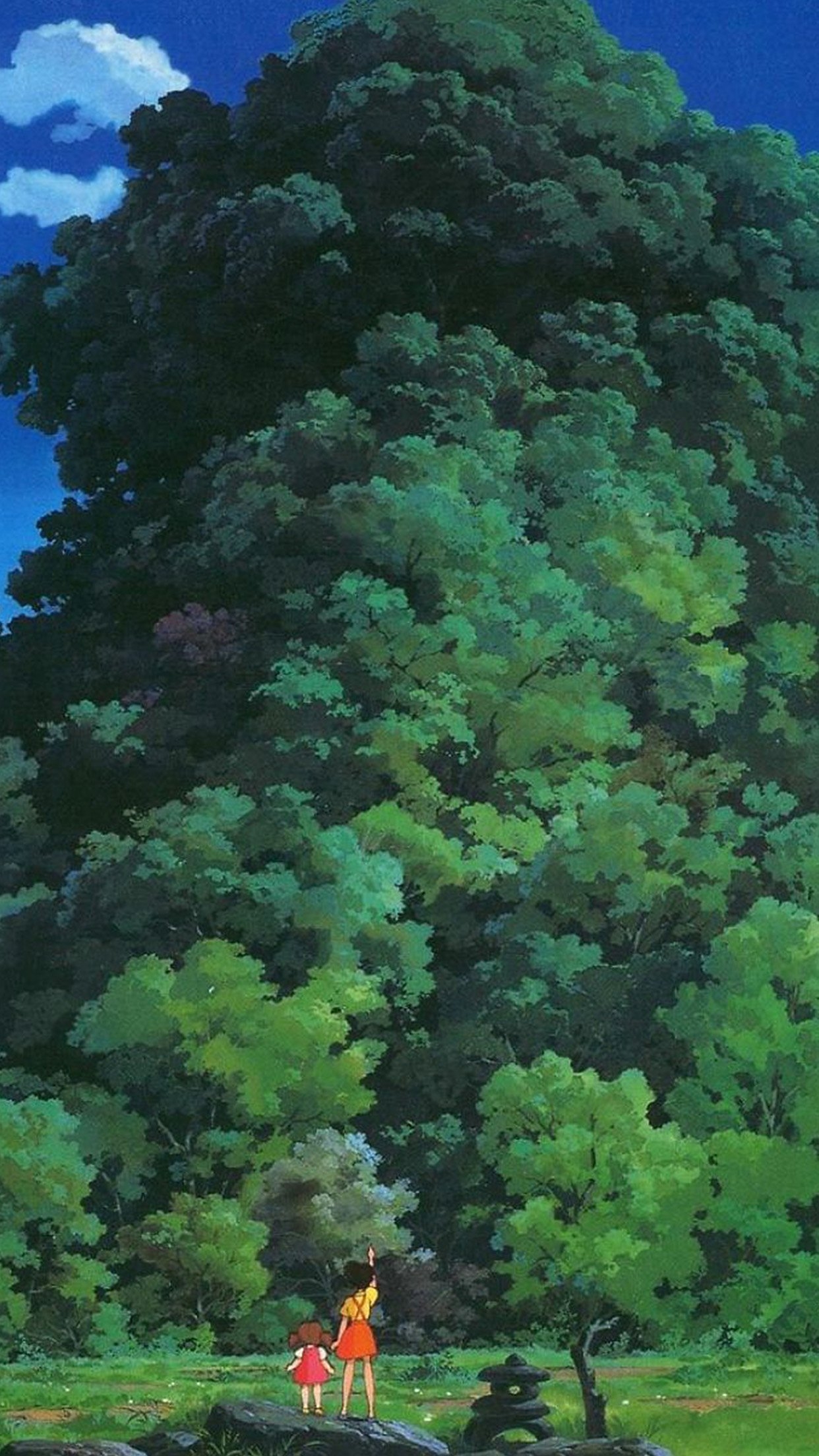 1250x2210 Studio Ghibli Tree Green Art Illustration Love Anime Android wallpaper HD wallpaper, Phone