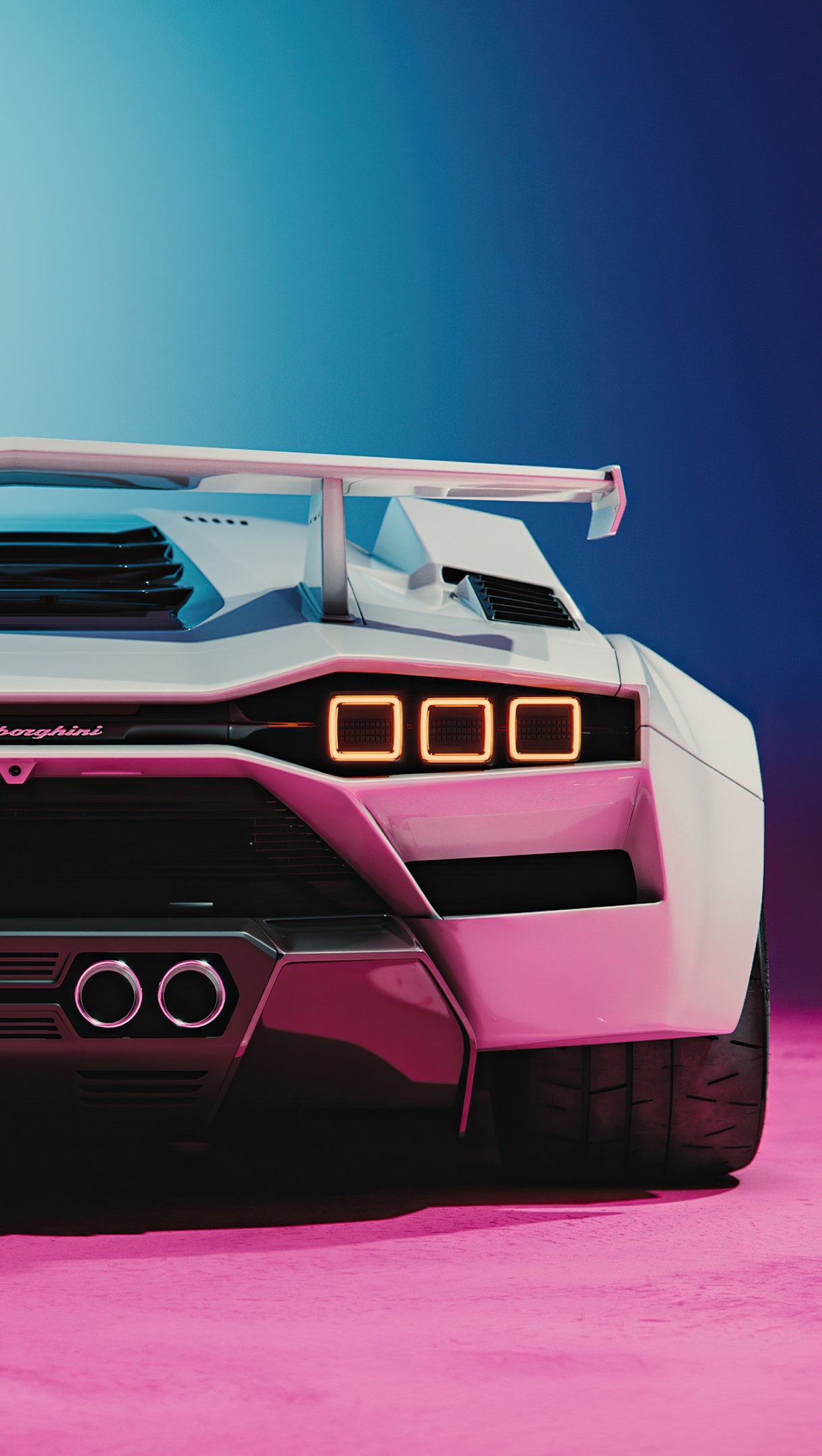 1220x2160 Lamborghini Countach concept rear look Wallpaper 4k Ultra HD, Phone