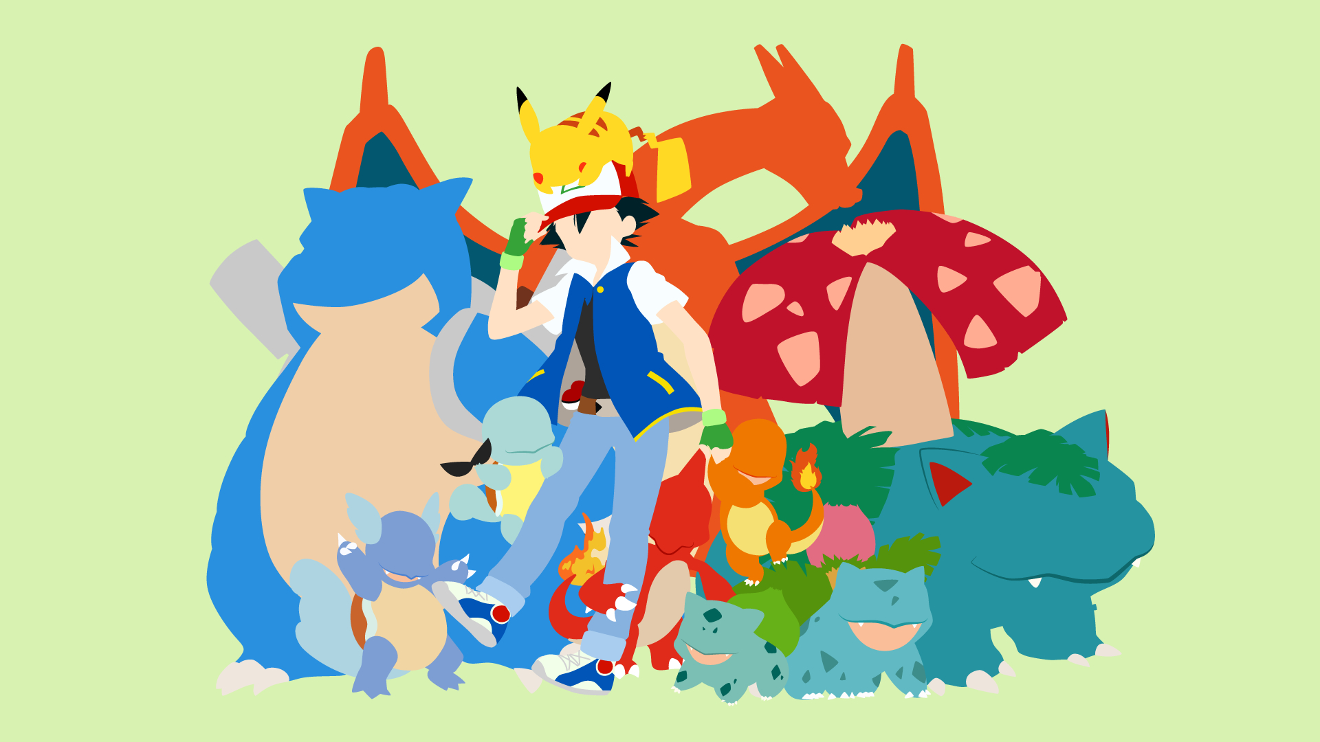 1920x1080 Ash Ketchum Blastoise Pokemon Bulbasaur Pokemon Charizard Pokemon Charmander Pokemon Charmeleon Poke Wallpaper:, Desktop