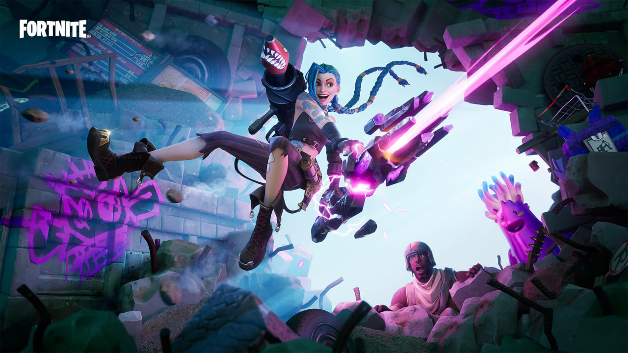 1280x720 Arcane Jinx Fortnite HD Gaming Wallpaper, Desktop