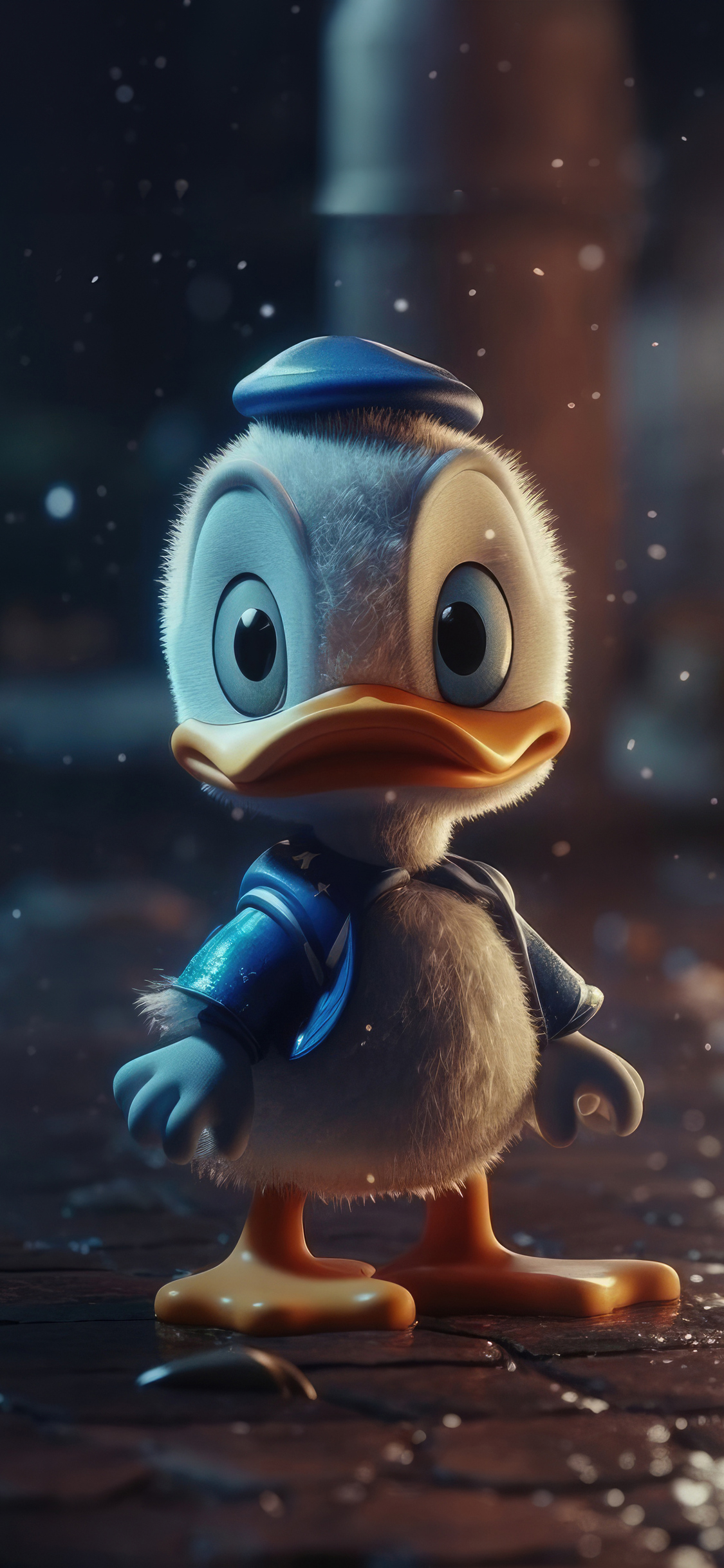 1130x2440 Disney Donald Duck In Rain, Phone