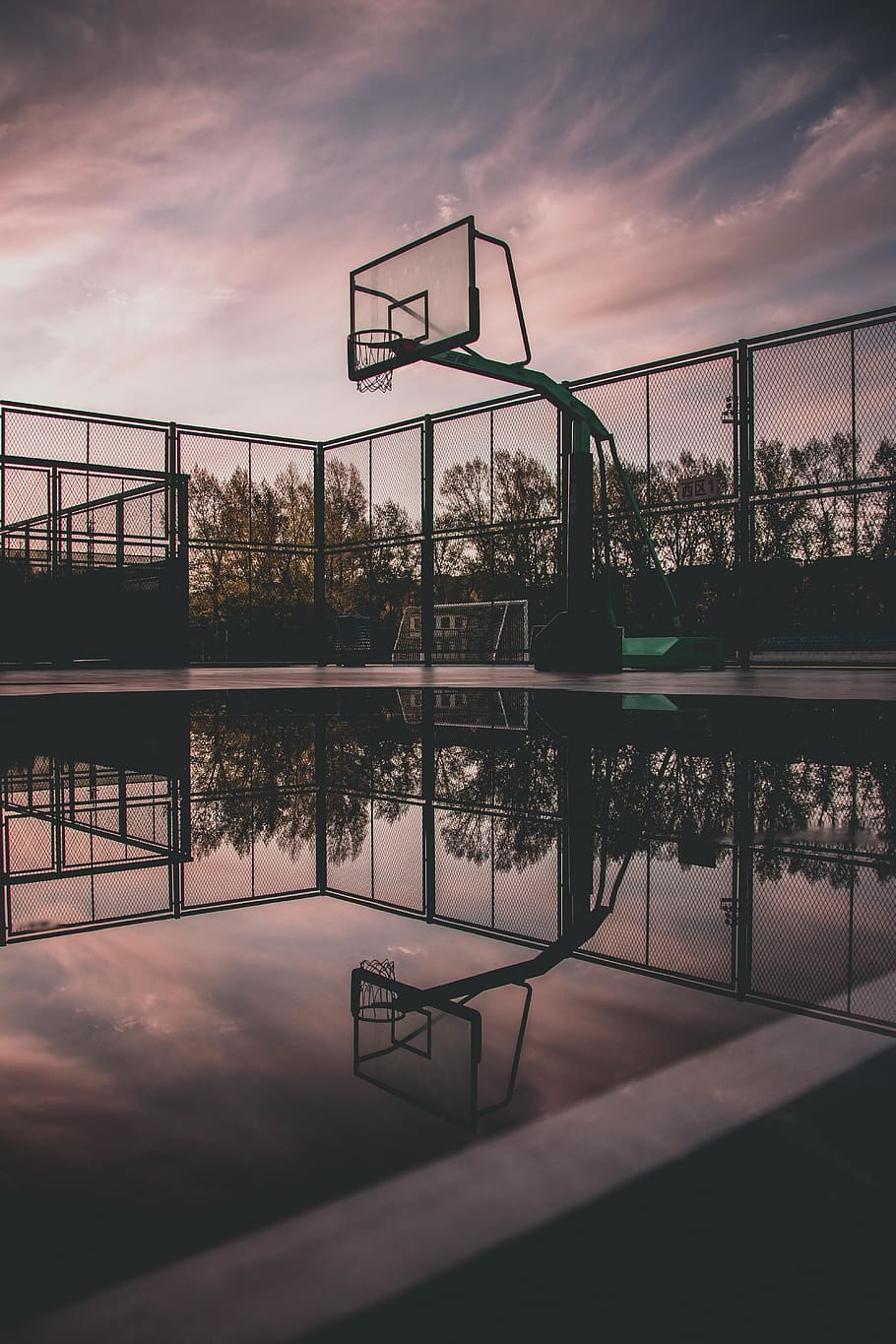 910x1370 HD wallpaper: Silhouette Photo of Portable Basketball, architecture, basketball basket, Phone