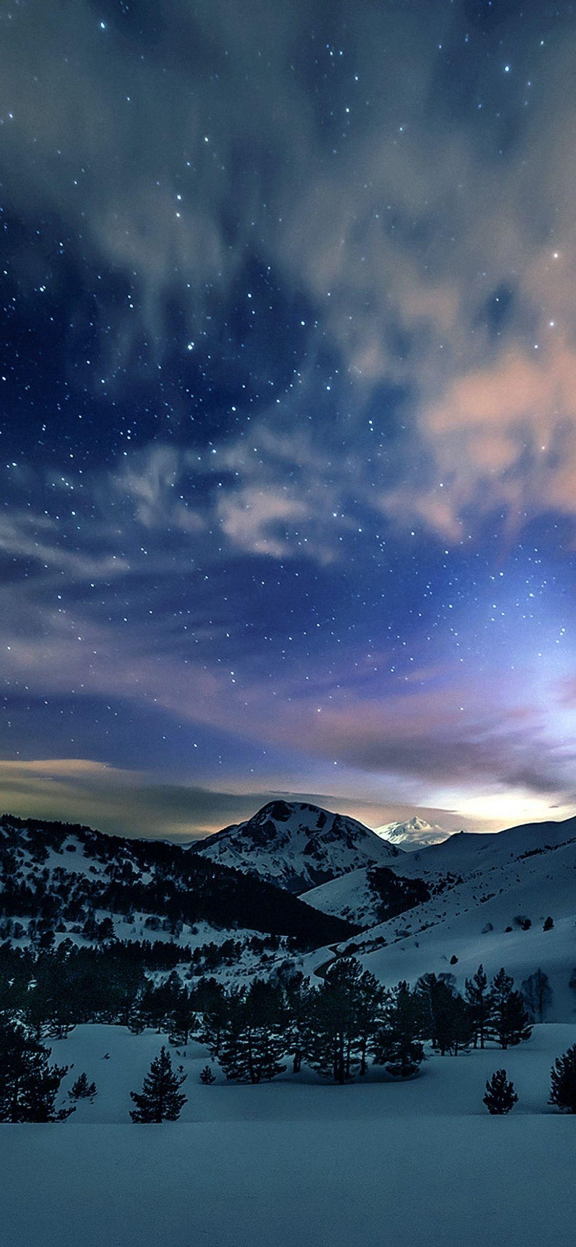 1130x2440 Aurora Star Sky Snow Mountain Winter Nature #iPhone #X #wallpaper. iPhone wallpaper winter, Nature wallpaper, Winter wallpaper, Phone