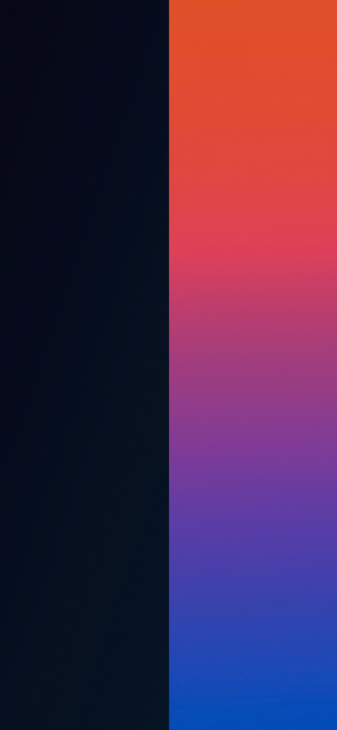 1290x2780 Duo iPhone wallpaper with split colors, Phone