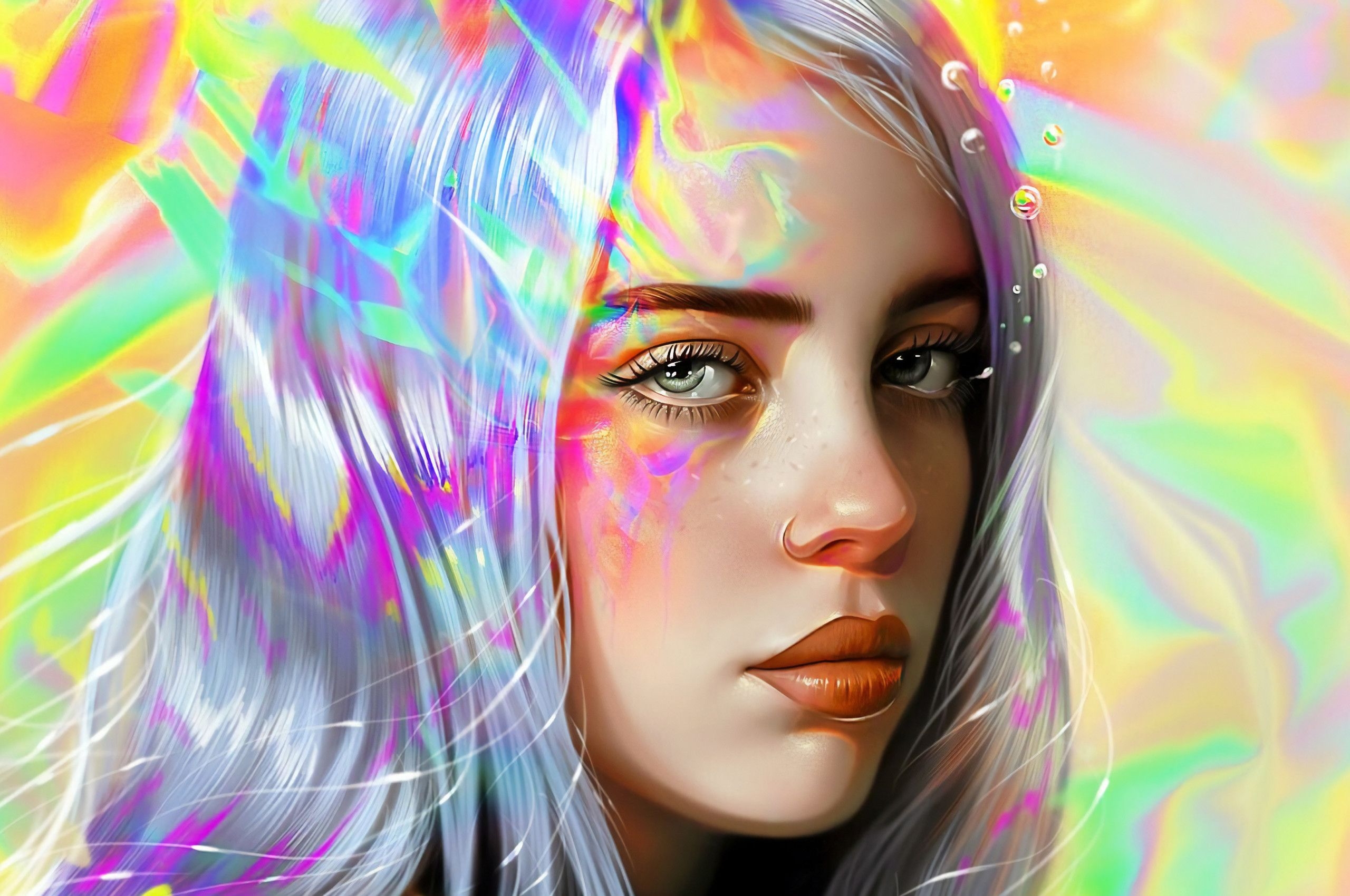 2560x1700 Billie Eilish Art 5k Chromebook Pixel HD 4k Wallpaper, Desktop