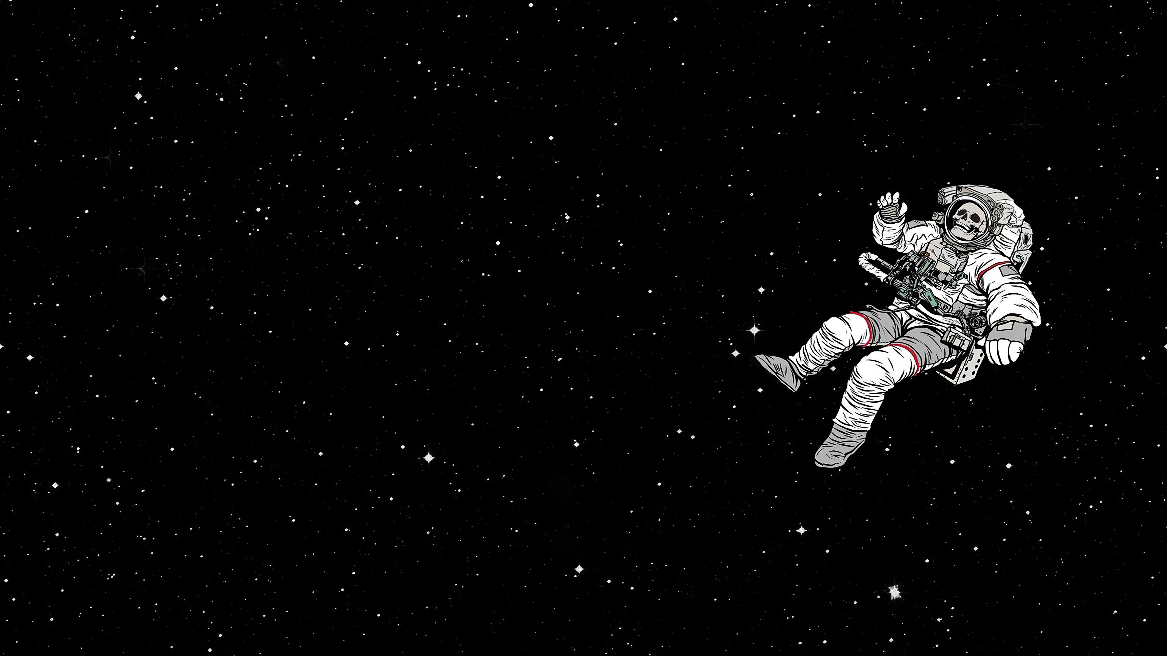 3840x2160 Astronaut Skull Sky Falling Dark 4k, HD Artist, 4k Wallpaper, Image, Background, Photo and Picture, Desktop