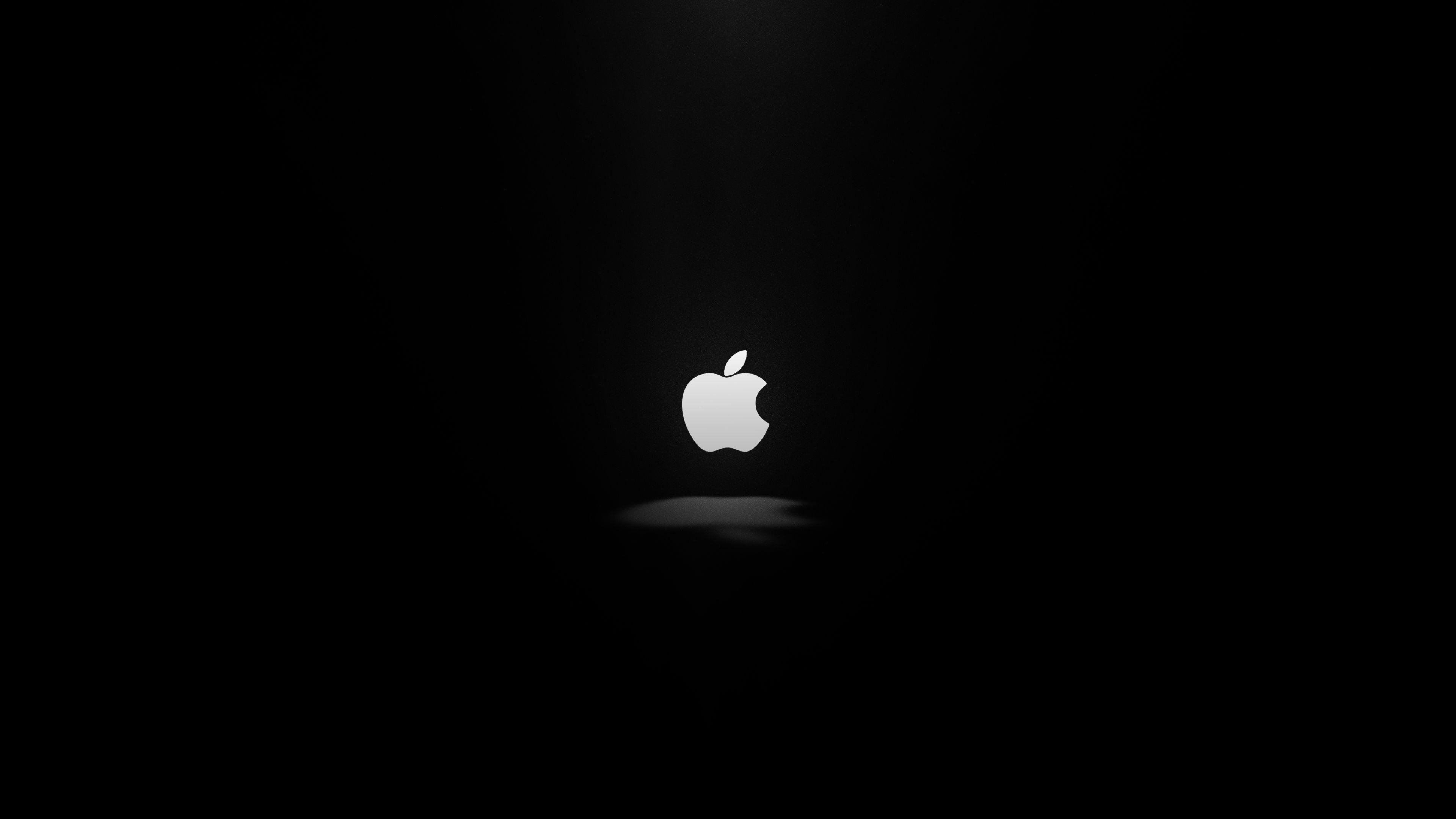 3840x2160 Wallpaper Apple, Dark, Logo, 4K, Minimal, Desktop