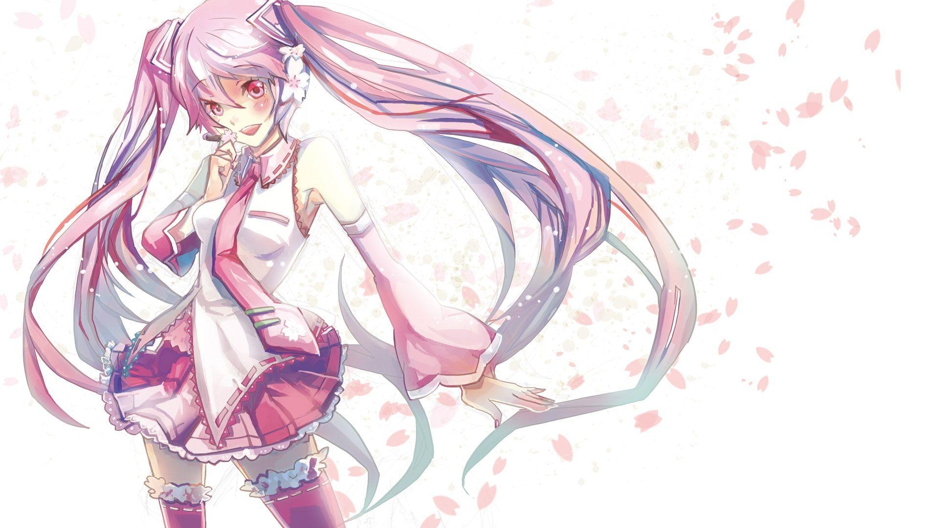 1920x1080 Sakura Miku HD Wallpaper, Desktop