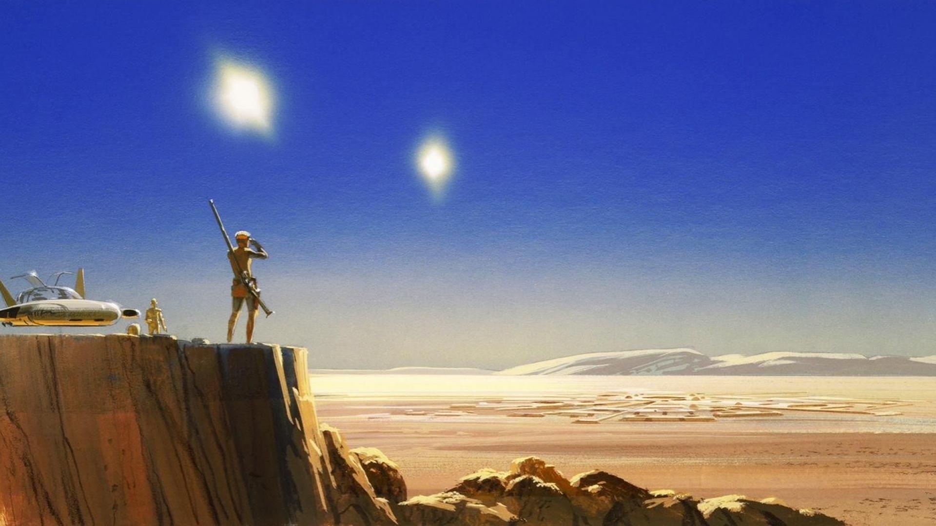 1920x1080 C 3po Science Fiction Artwork Ralph Mcquarrie Tatooine Wallpaper, Desktop