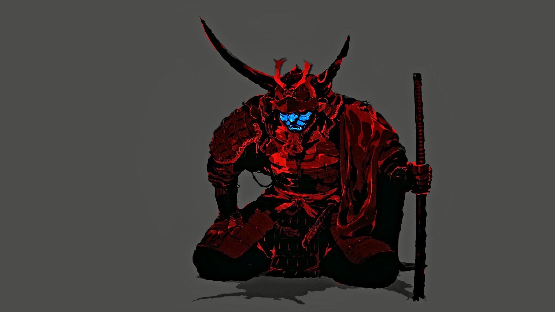 1920x1080 Free download Red and blue Oni warrior illustration samurai red blue mask HD [] for your Desktop, Mobile & Tablet. Explore Oni Wallpaper. Oni Wallpaper, Oni Mask Wallpaper, Oni Akuma Wallpaper, Desktop