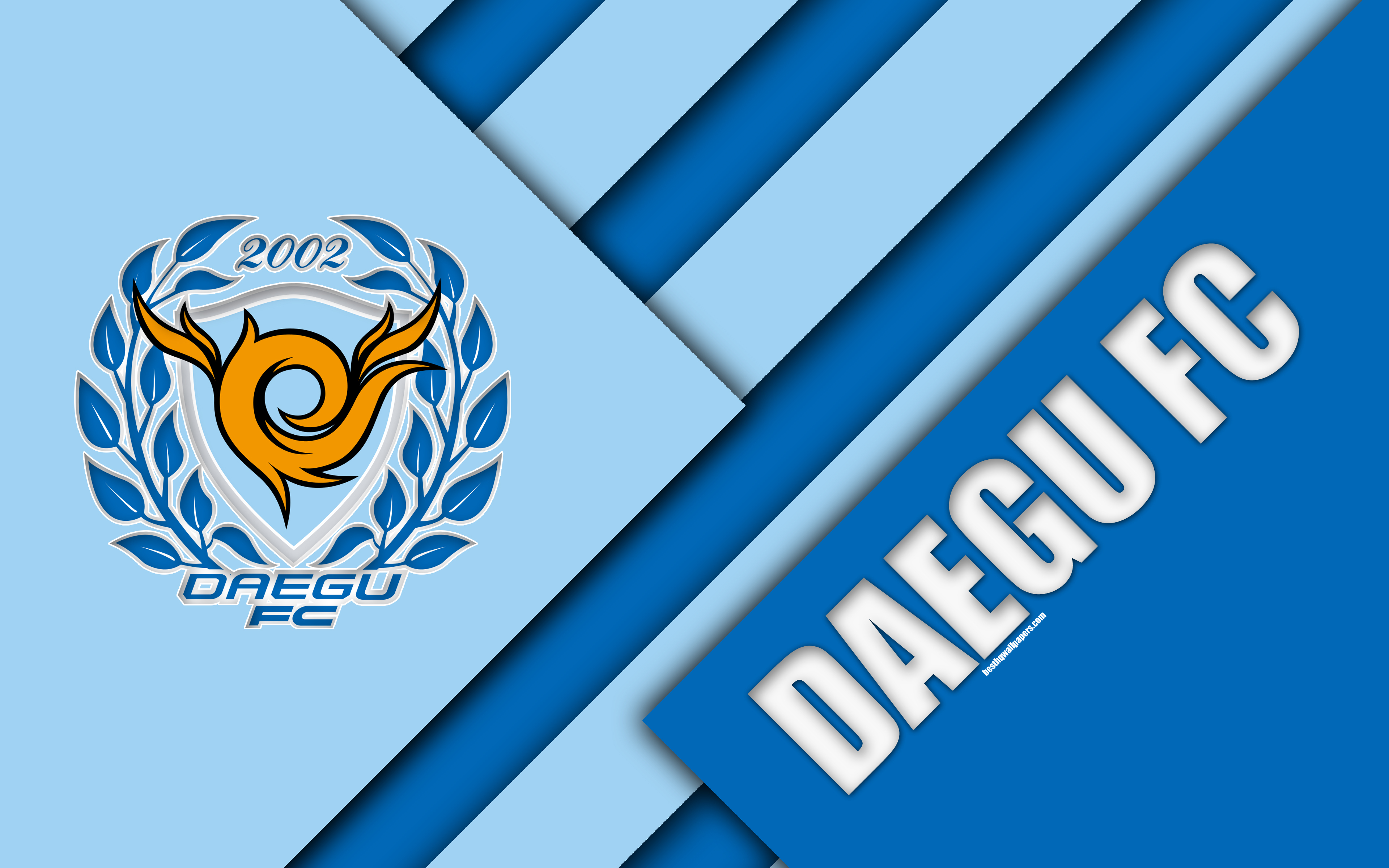 3840x2400 Download wallpaper Daegu FC, 4k, logo, South Korean football club, Desktop