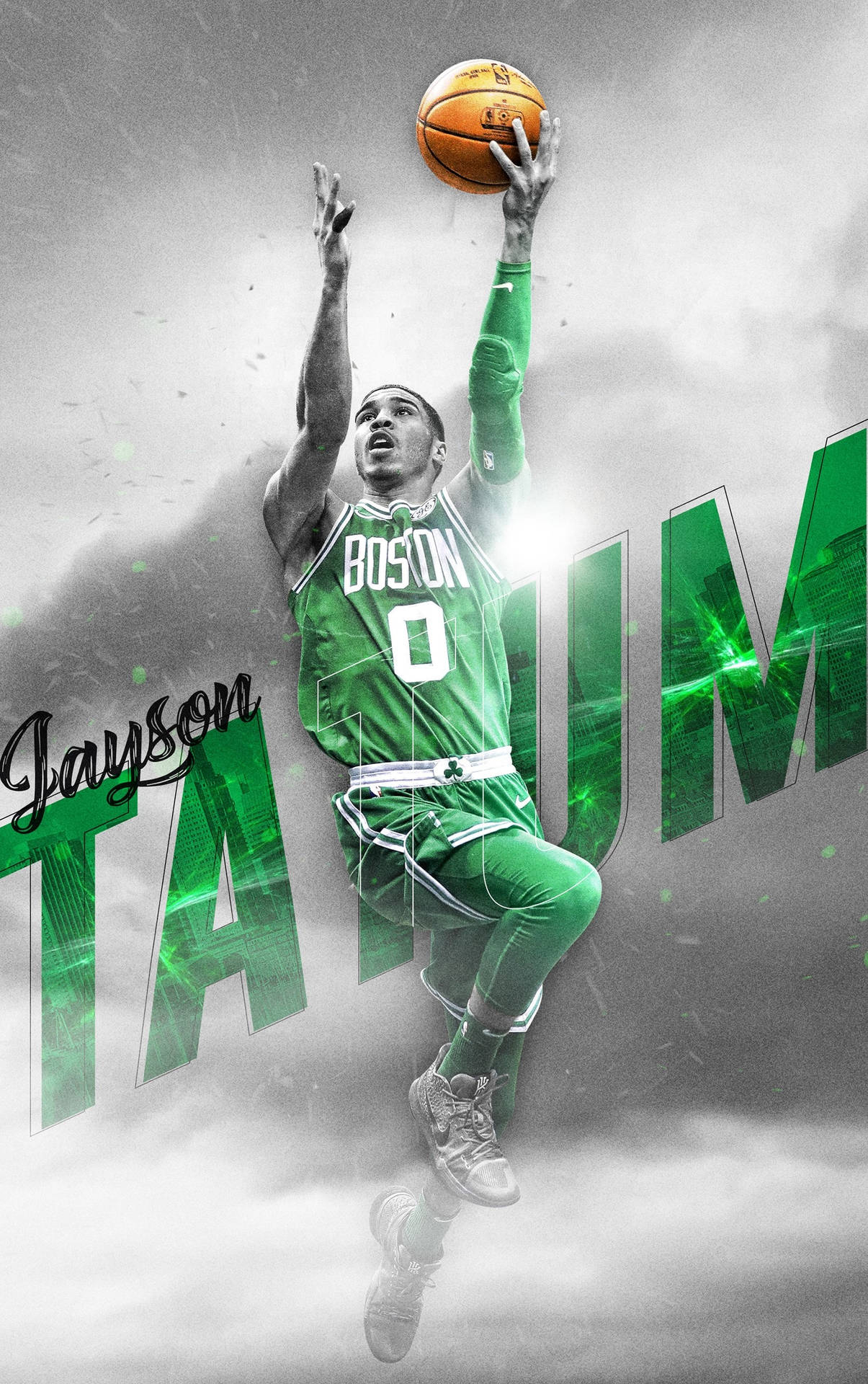 1210x1920 Download Jayson Tatum Stylistic Boston Jersey Wallpaper, Phone