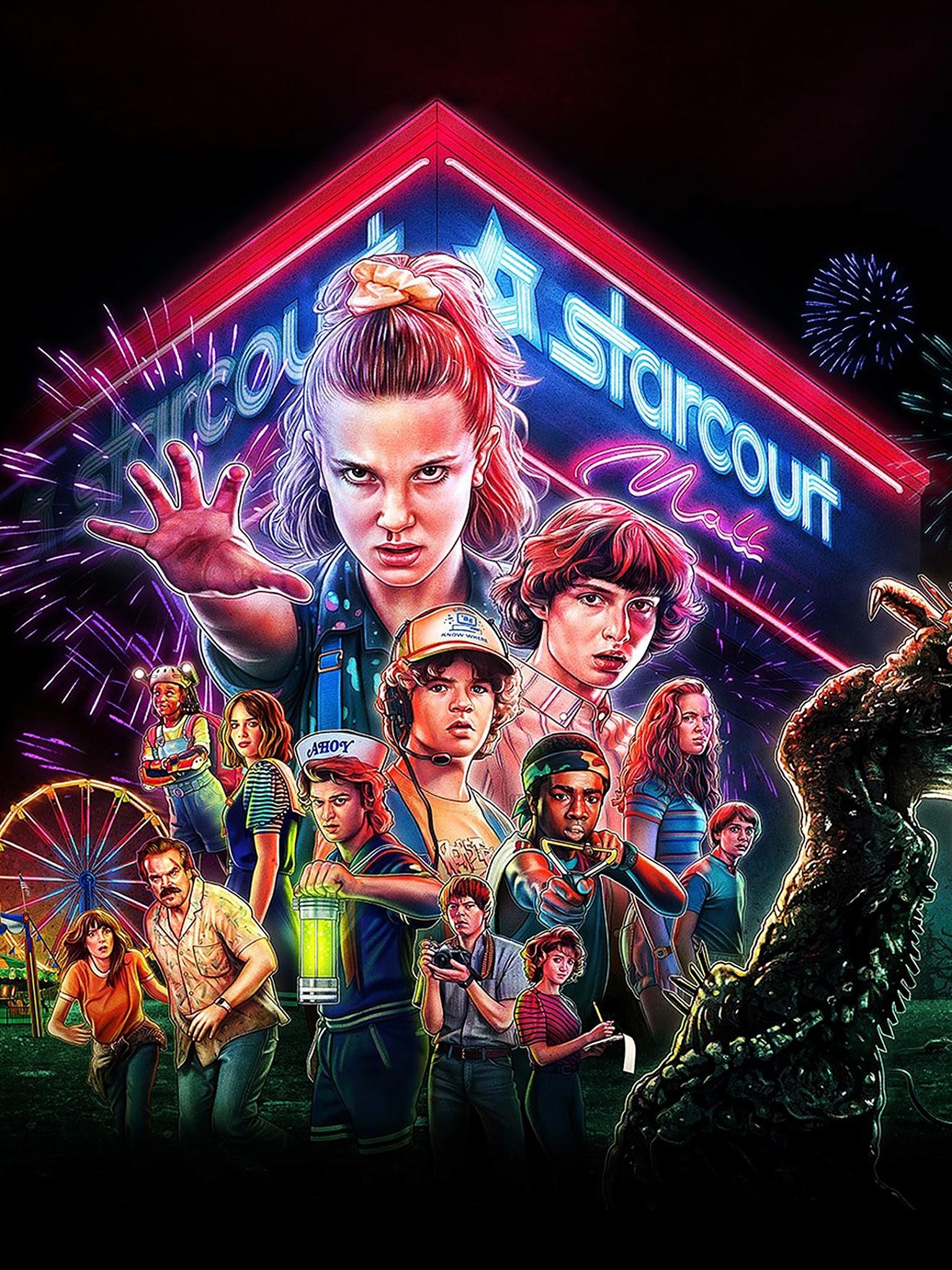 1540x2050 Stranger Things Season 3 Characters Poster 4K Wallpaper, Phone