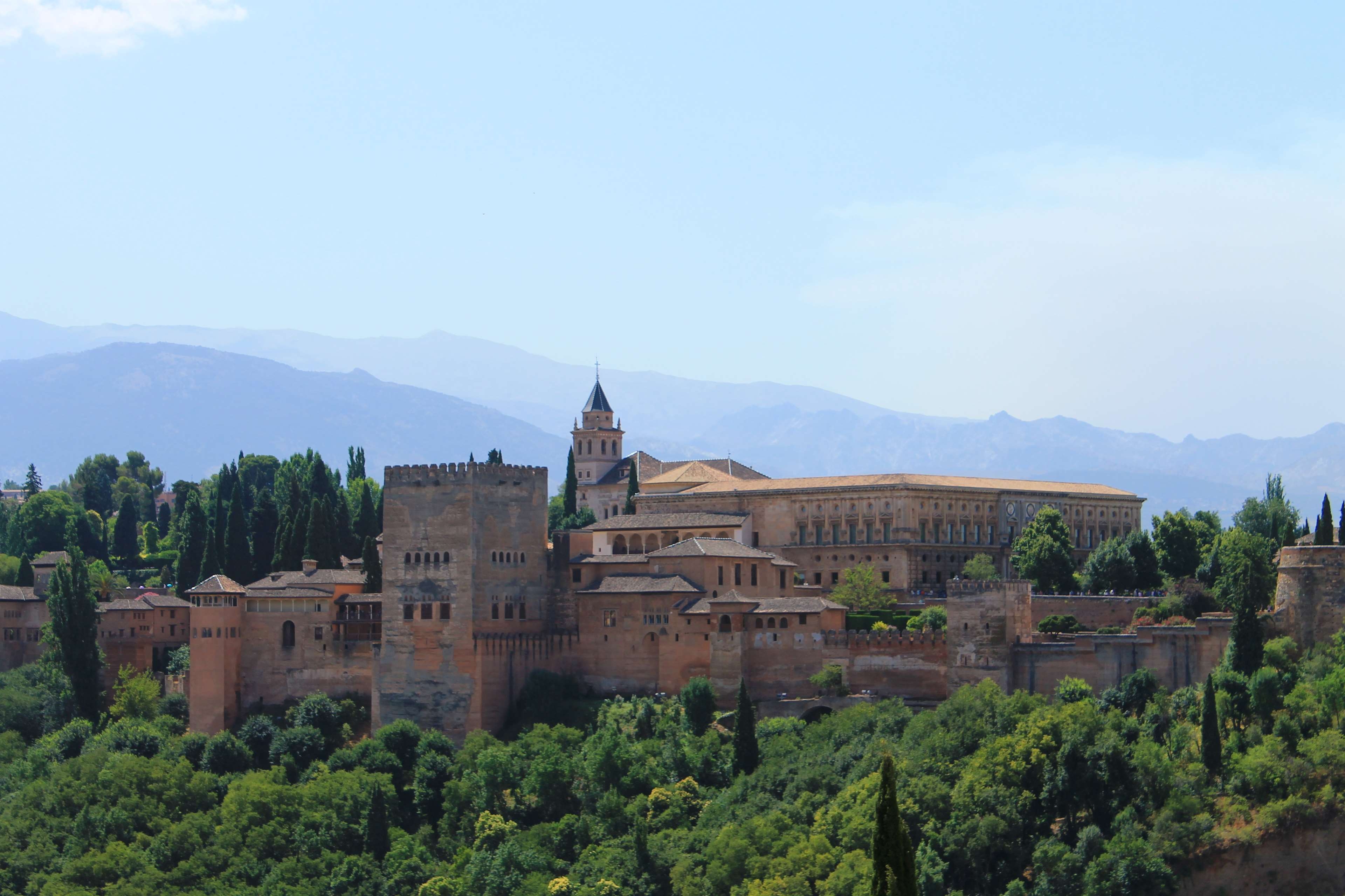 3840x2560 alhambra, castle, granada, landscape, mountains, nature, spain, Desktop