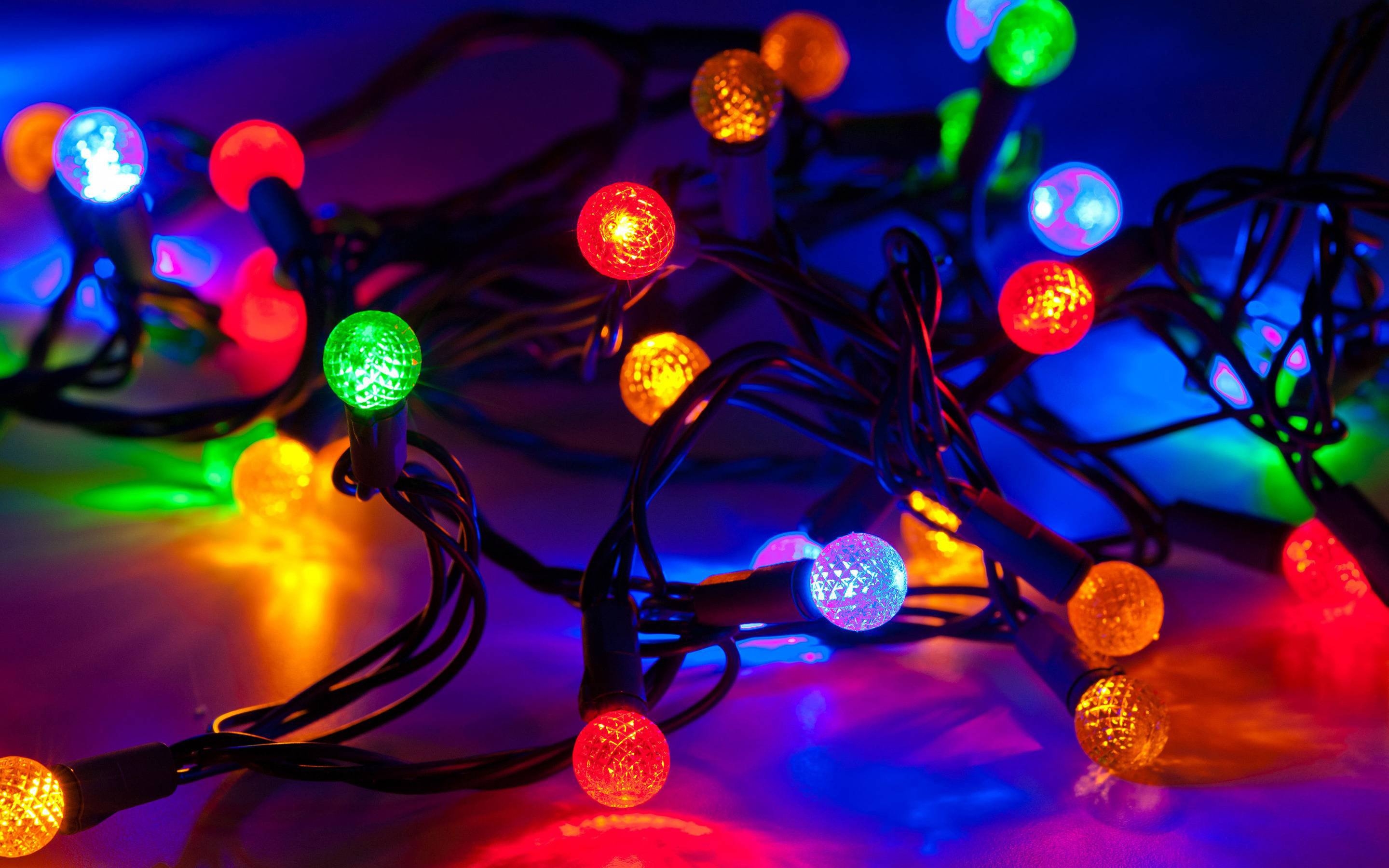 2880x1800 Christmas Lights Background, Desktop