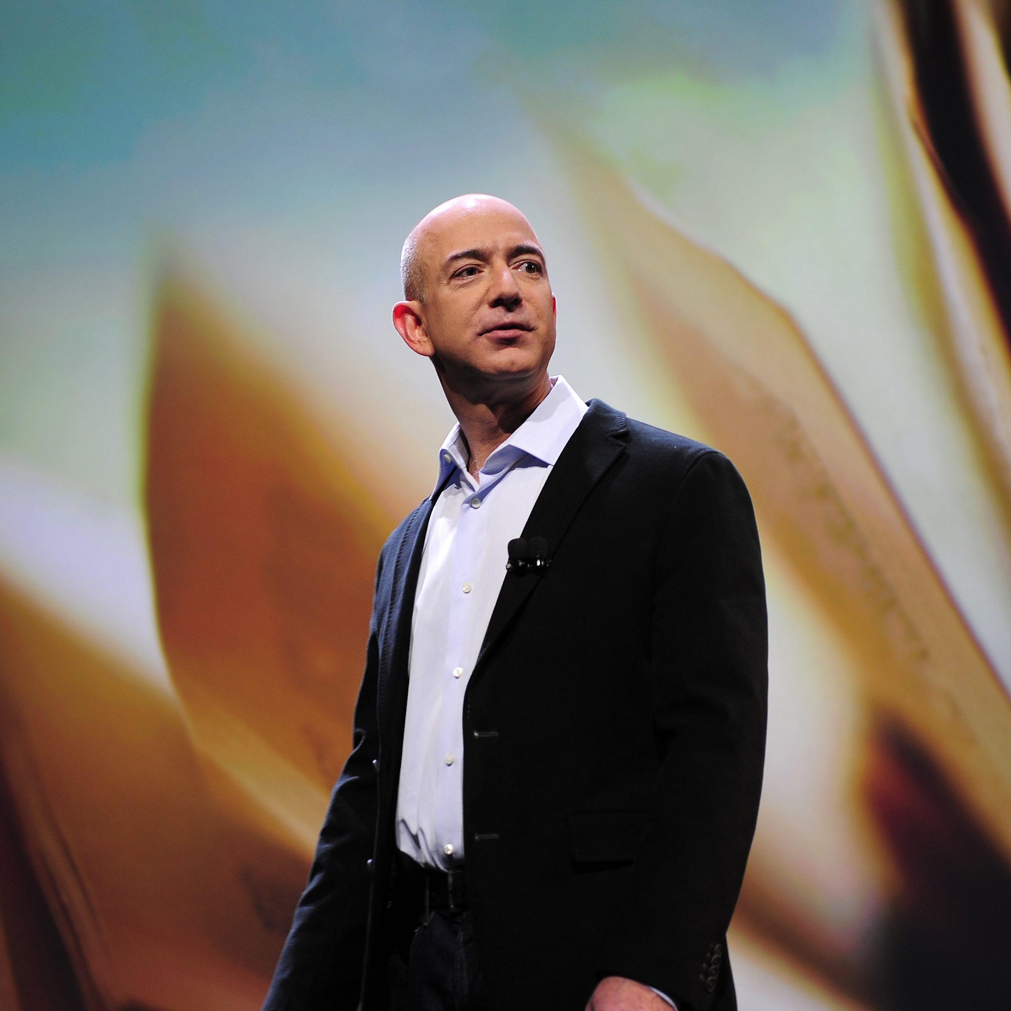 2050x2050 4K Resolution Wallpaper Of Jeff Bezos, Phone