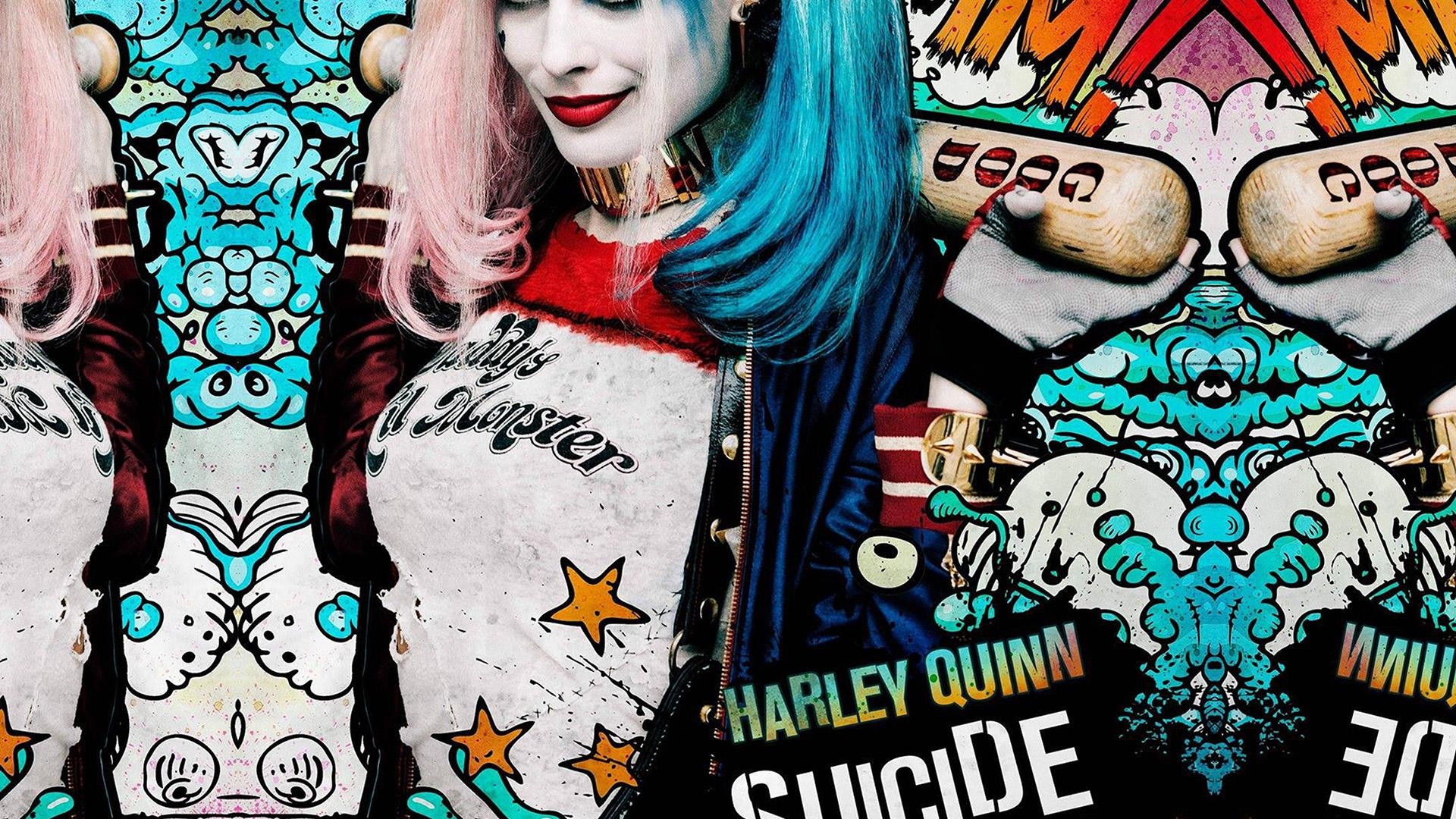 1920x1080 Suicide Squad Film Poster Art Illustration Joker Haley, Desktop