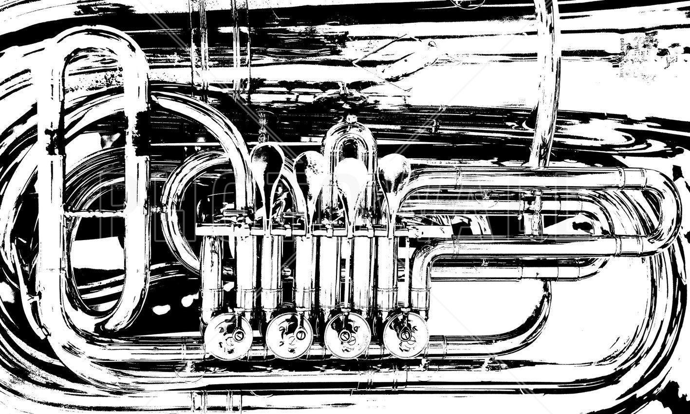 1420x850 Brass Horn Valve Tuba Print & Canvas Art, Desktop